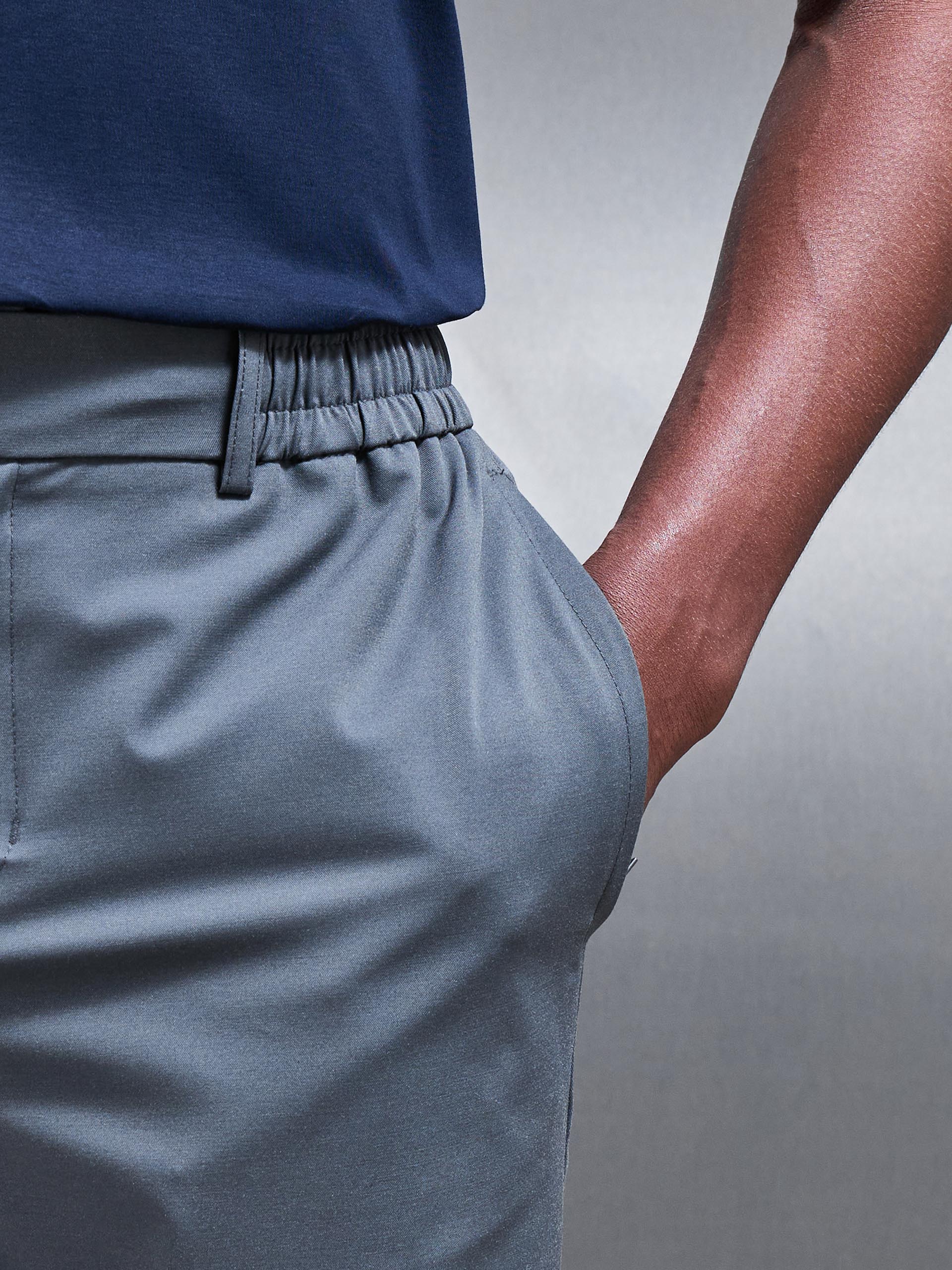 Nylon Stretch Chino Short in Grey