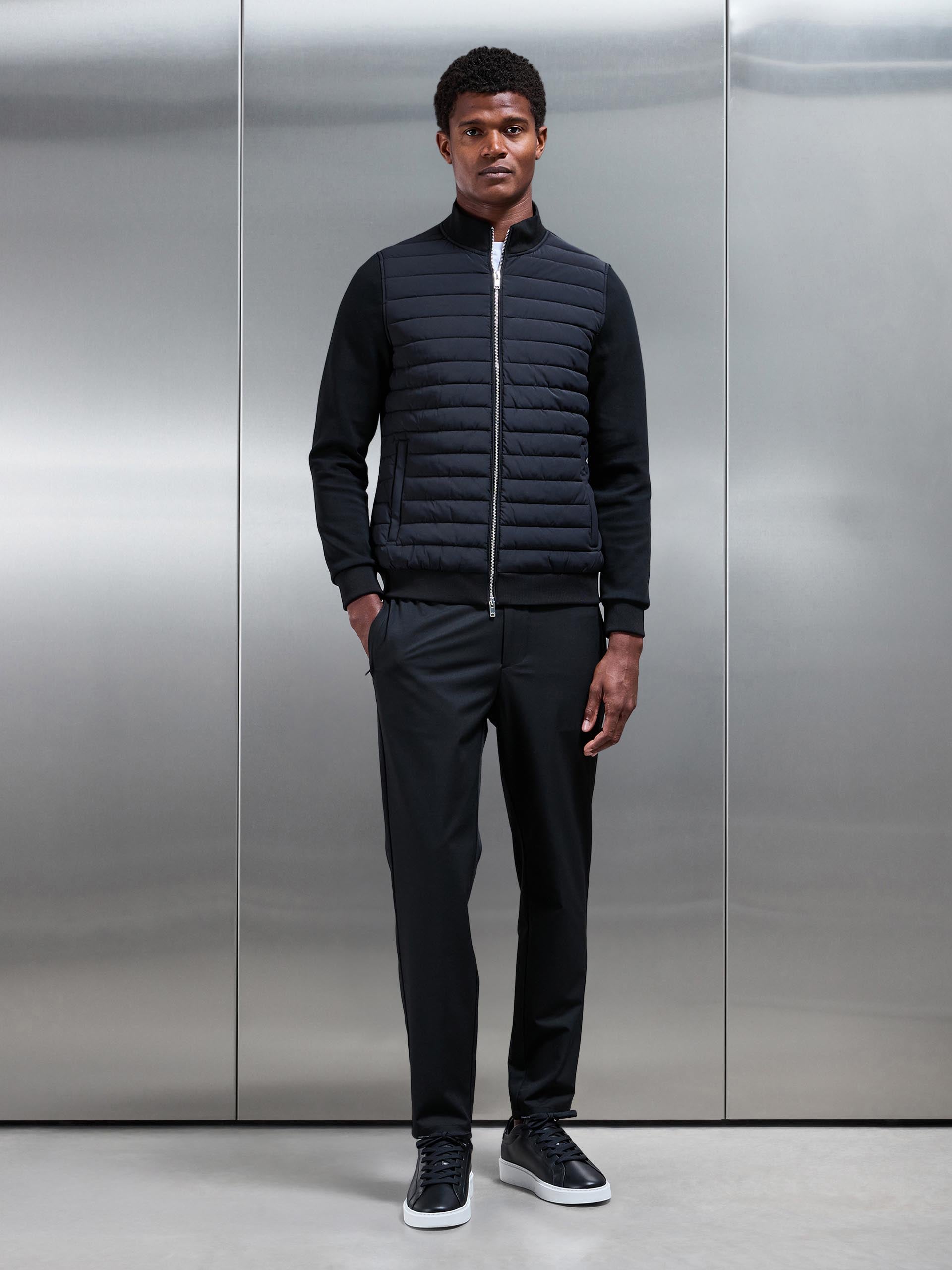 Crease Resistant Stretch Chino Trouser in Black