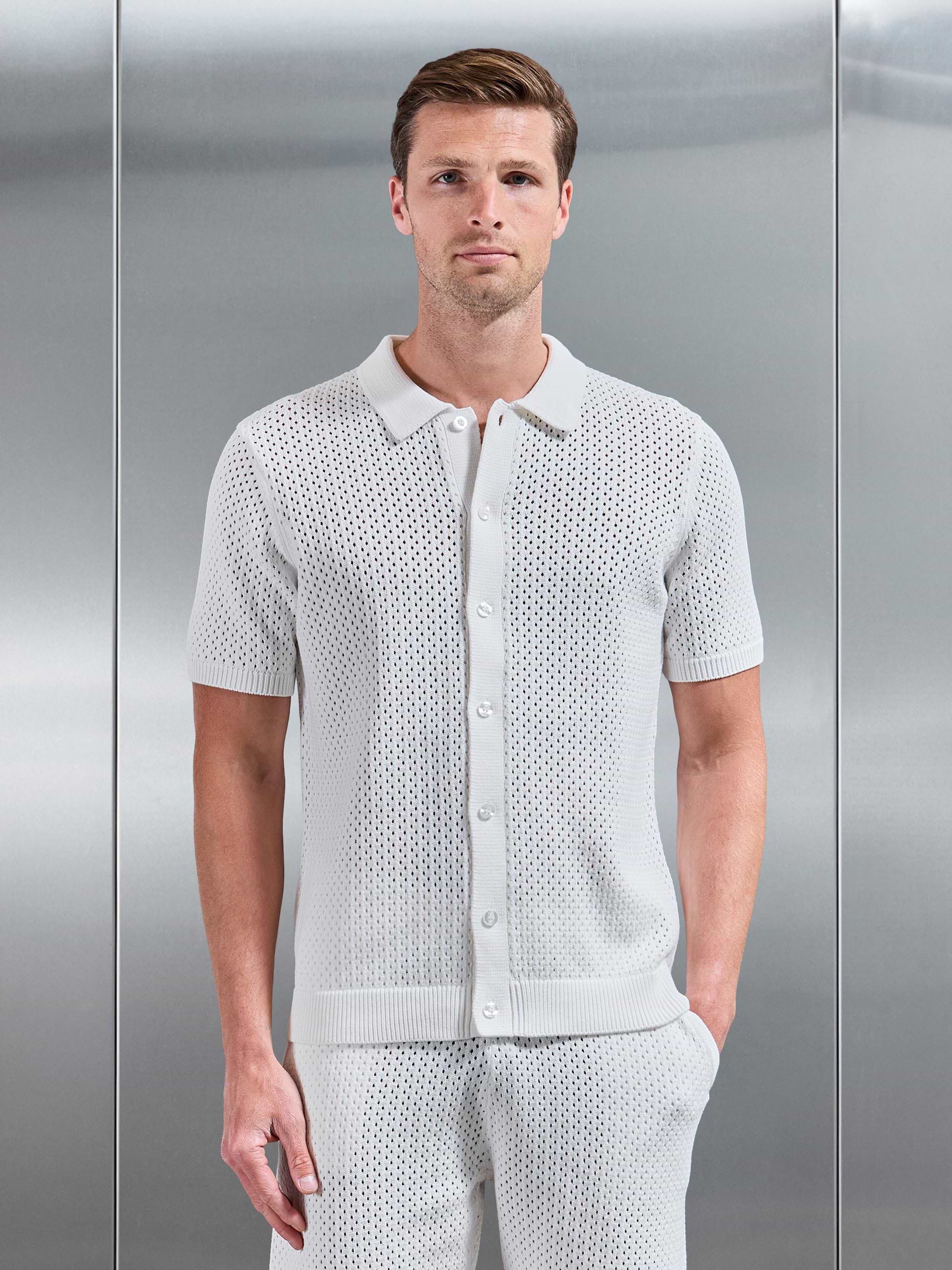 Crochet Shirt in Off White