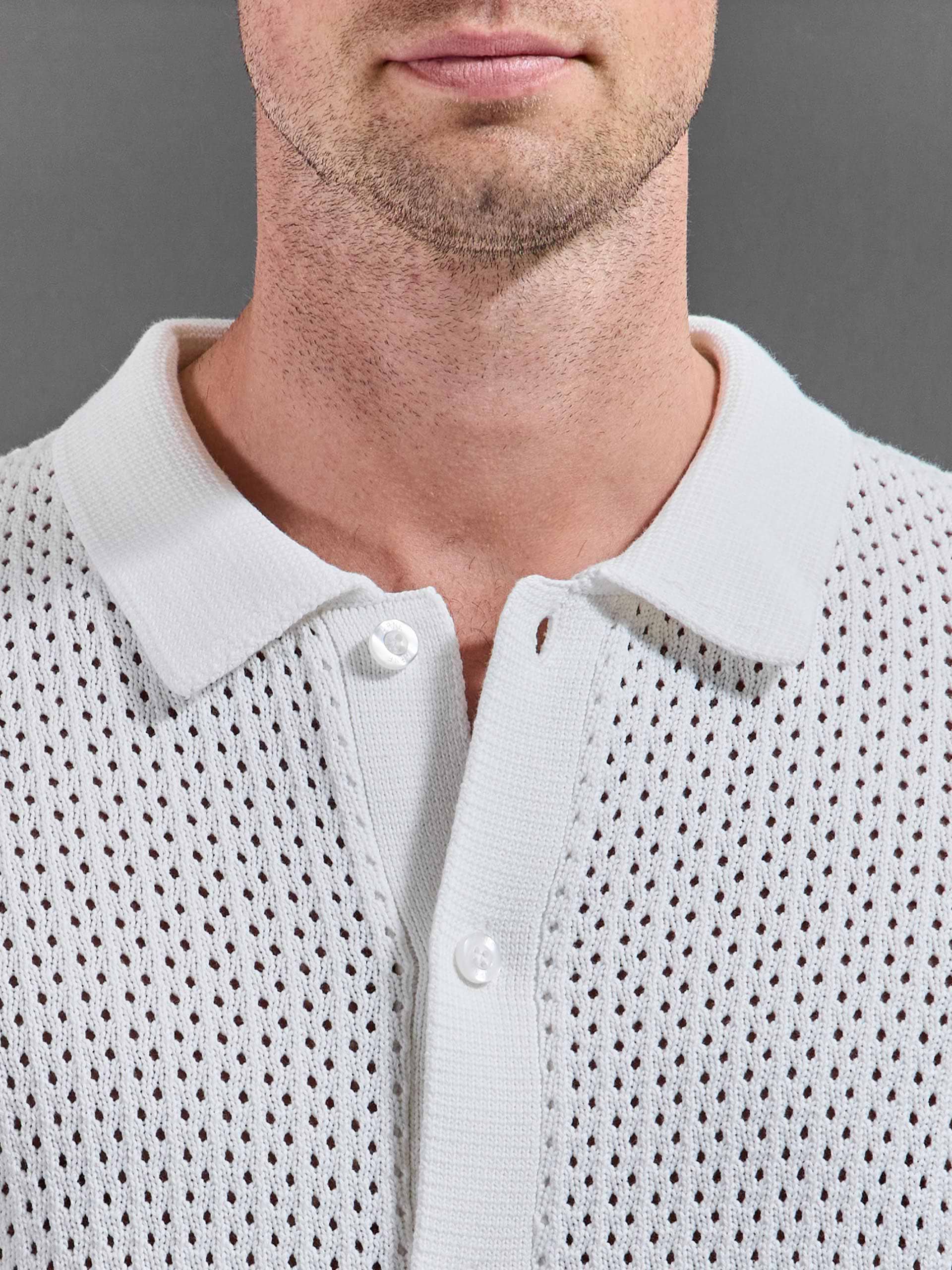 Crochet Shirt in Off White