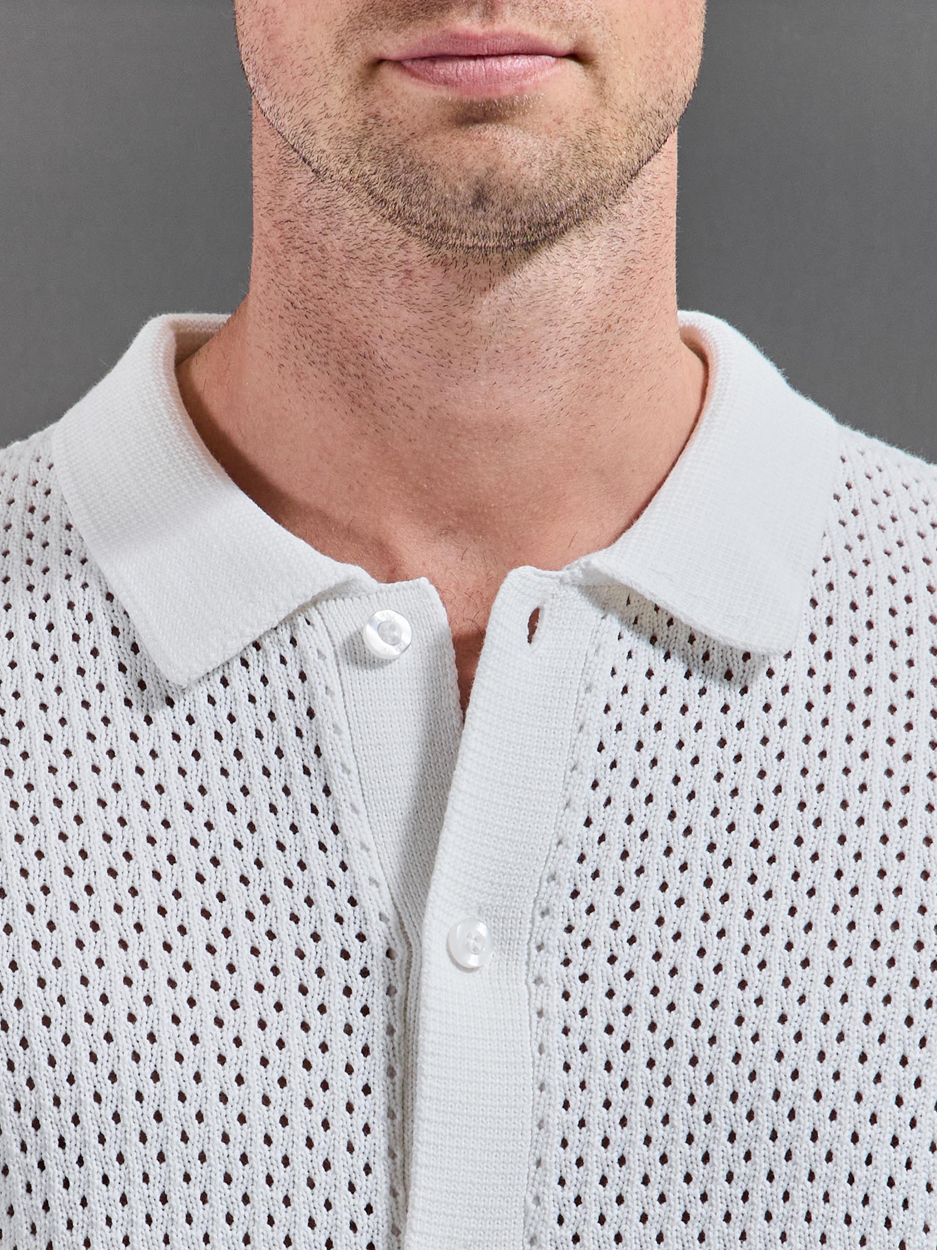 Crochet Shirt in Off White