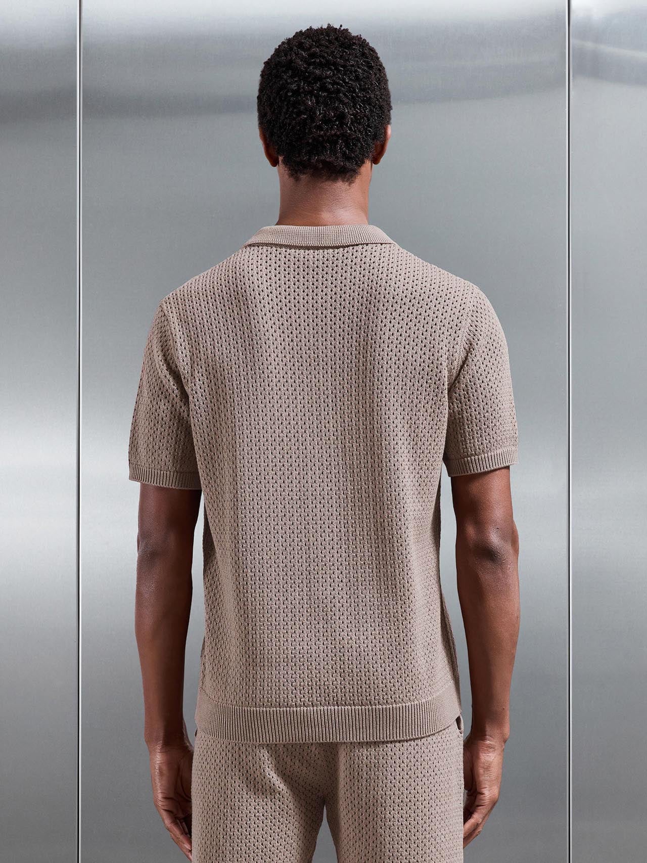 Crochet Shirt in Taupe