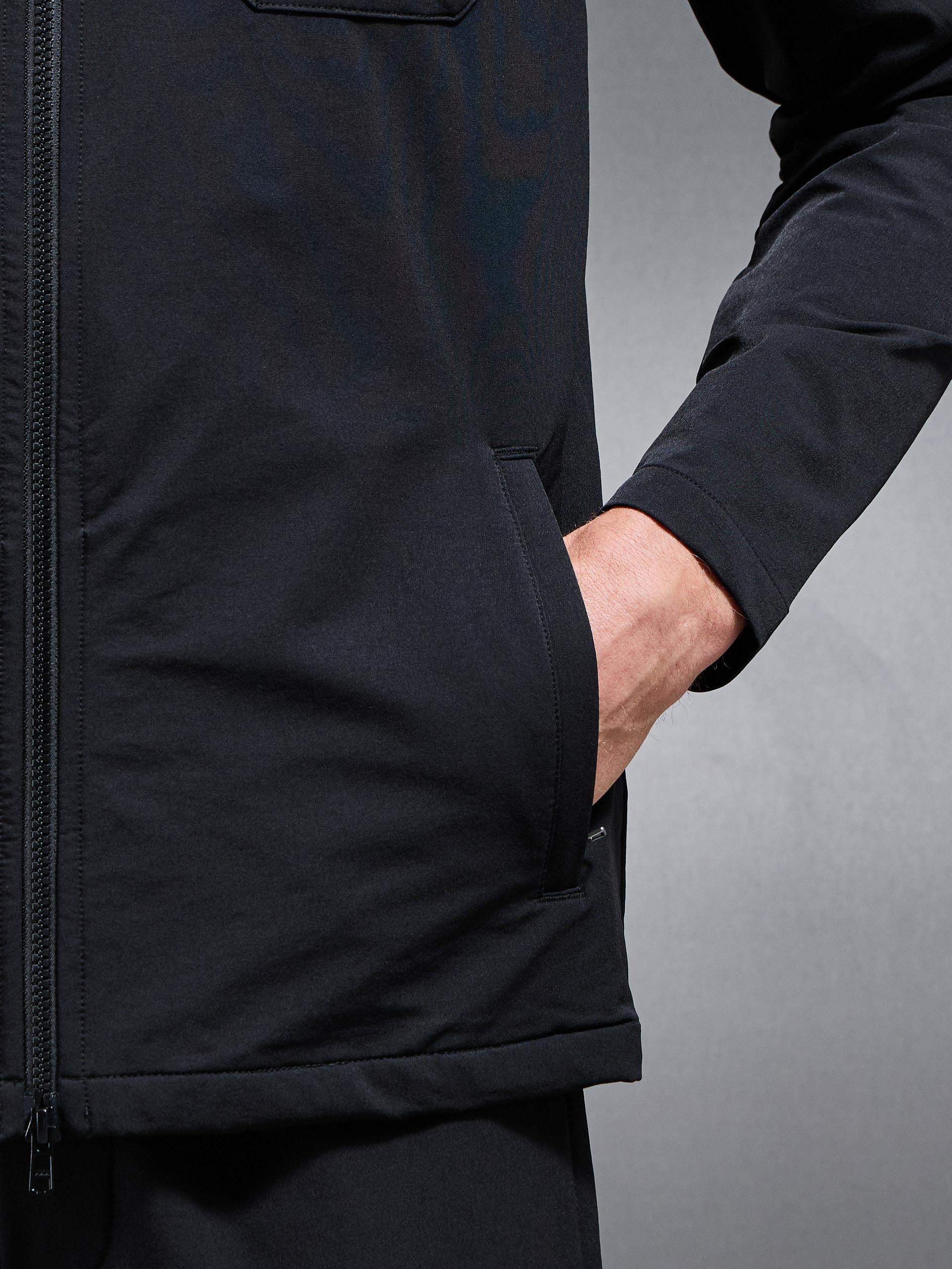 Cargo Zip Through Jacket in Black