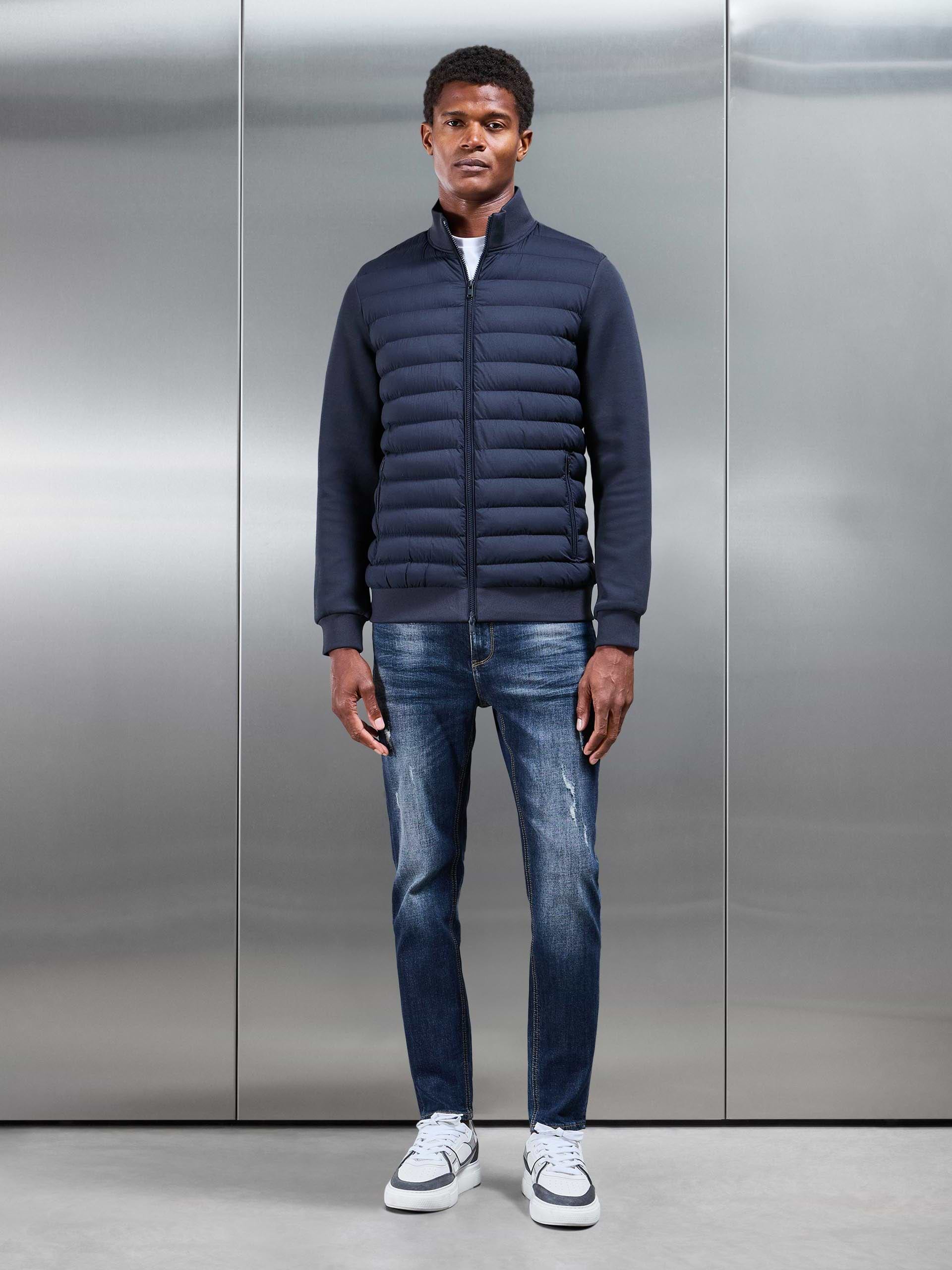 Distressed Denim Jeans in Dark Wash