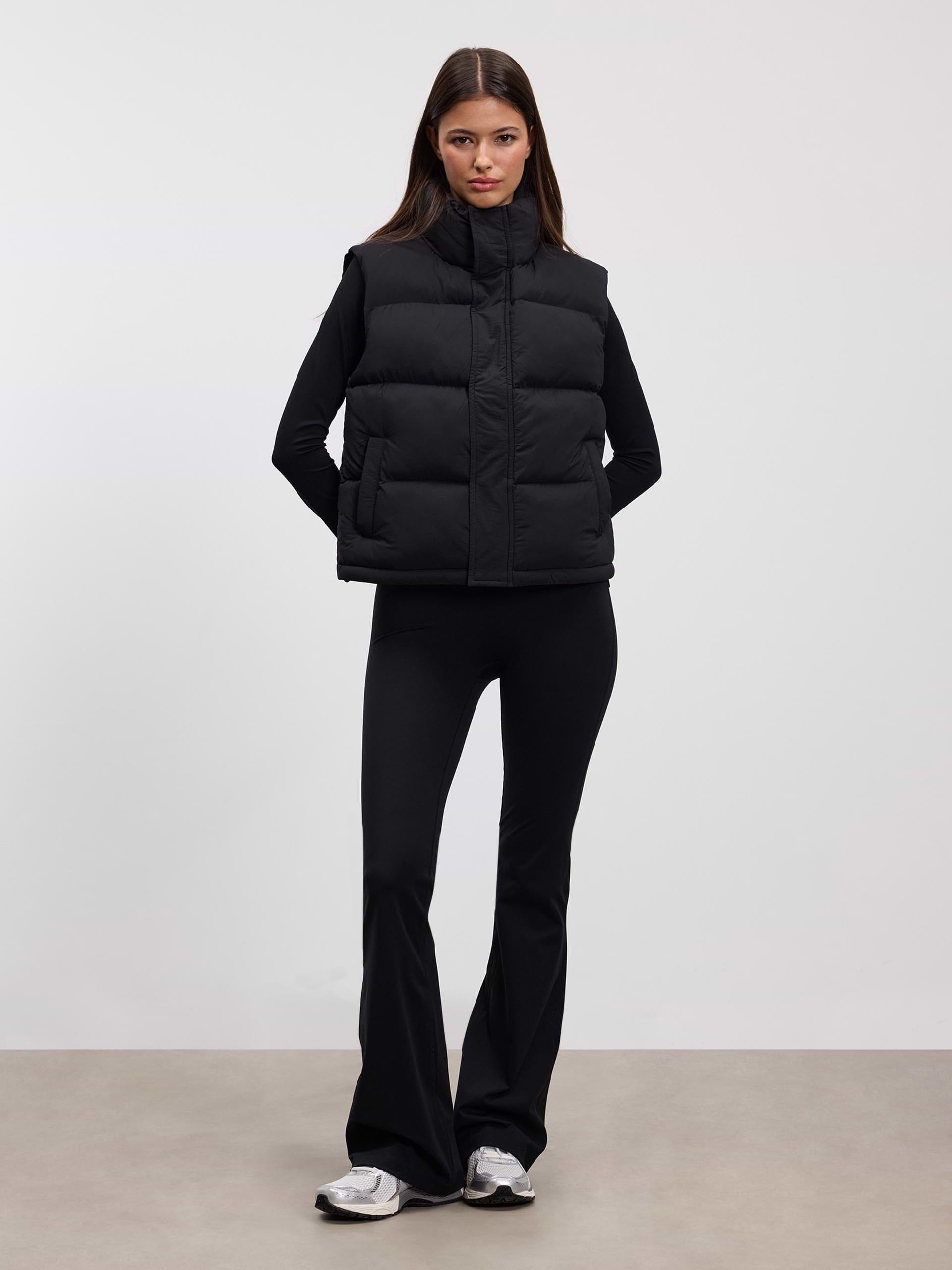 Womens Puffer Gilet in Black