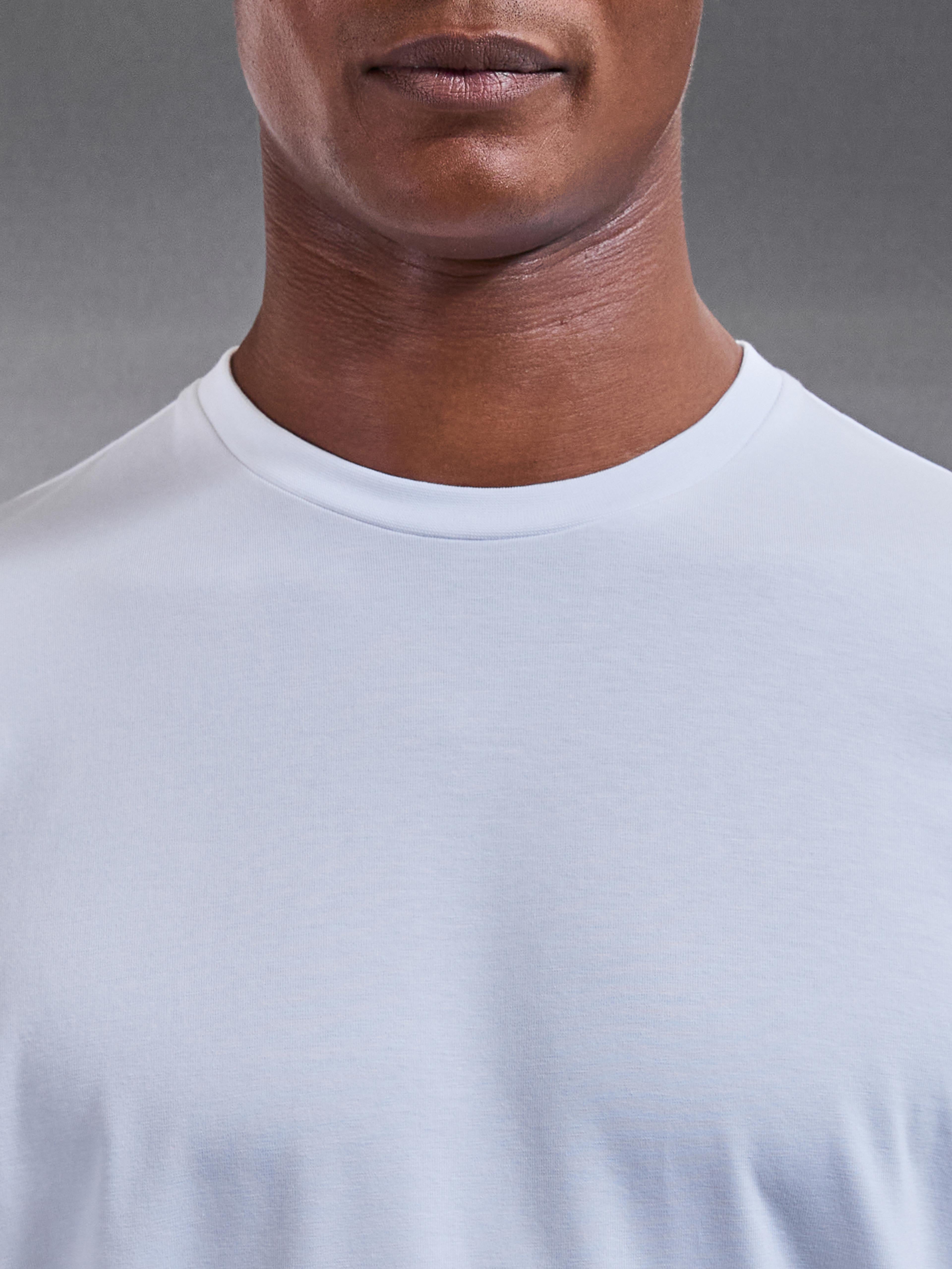 Essential Cotton Stretch Long Sleeve Slim T-Shirt in White
