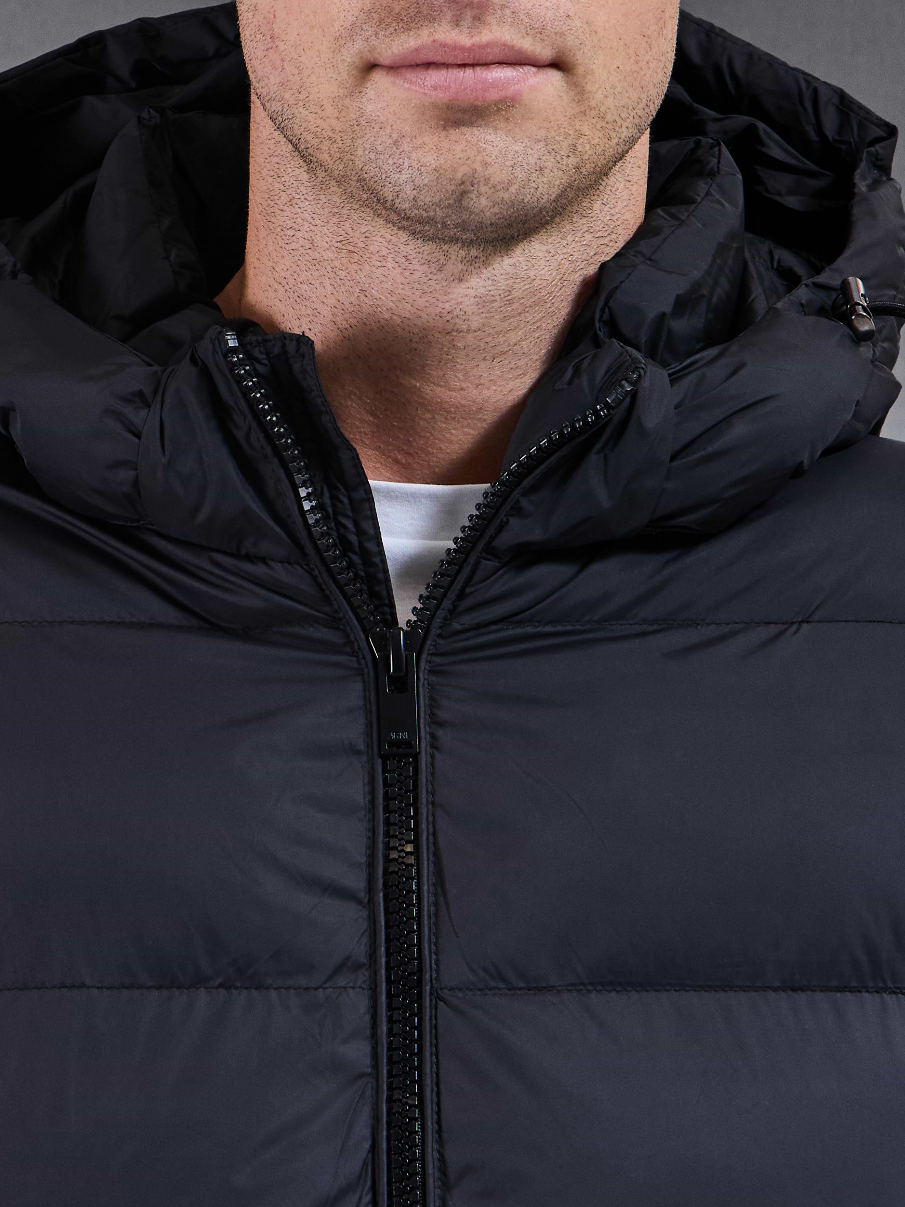 Essential Mid Length Puffer Jacket in Black