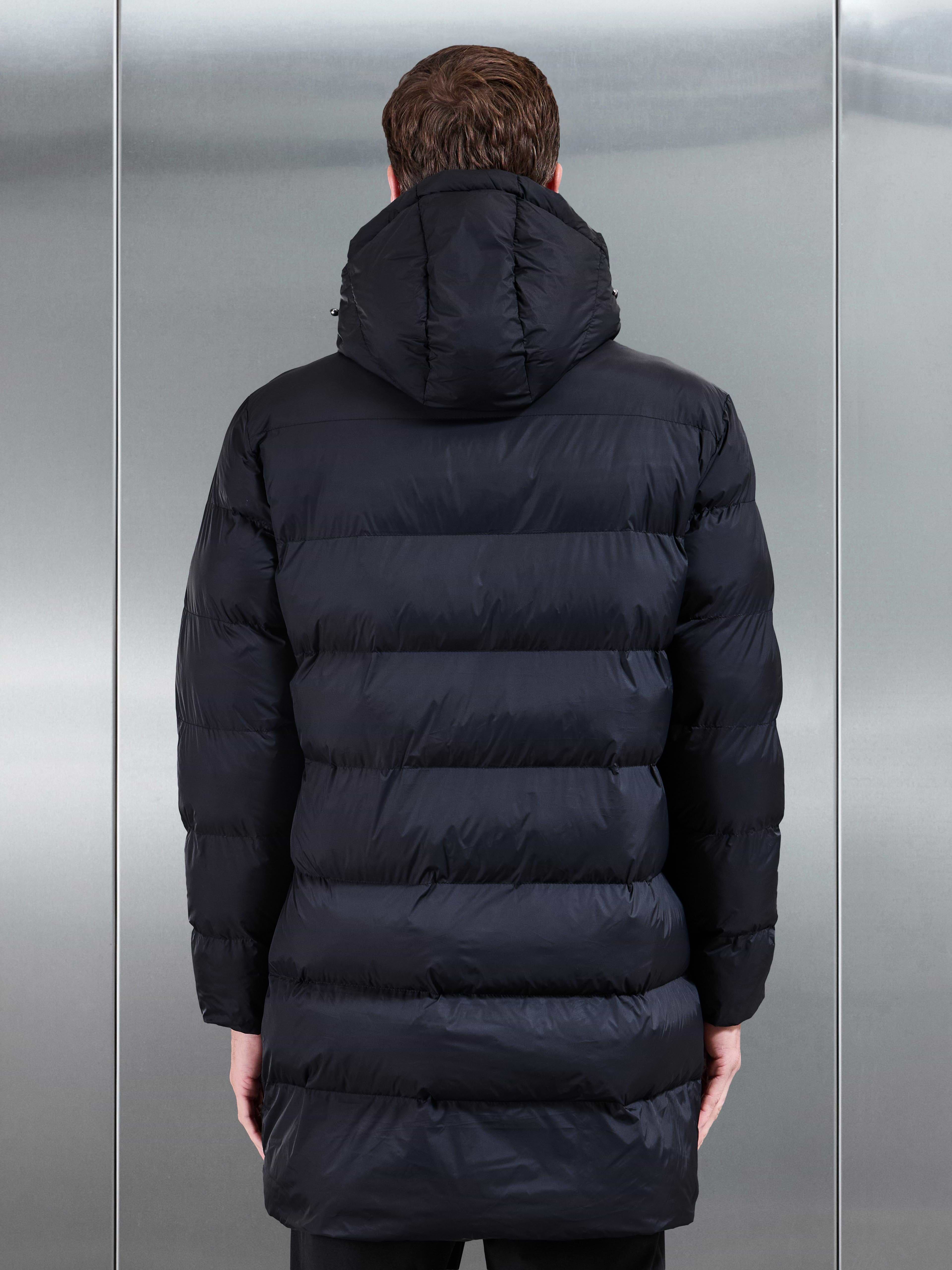 Essential Mid Length Puffer Jacket in Black