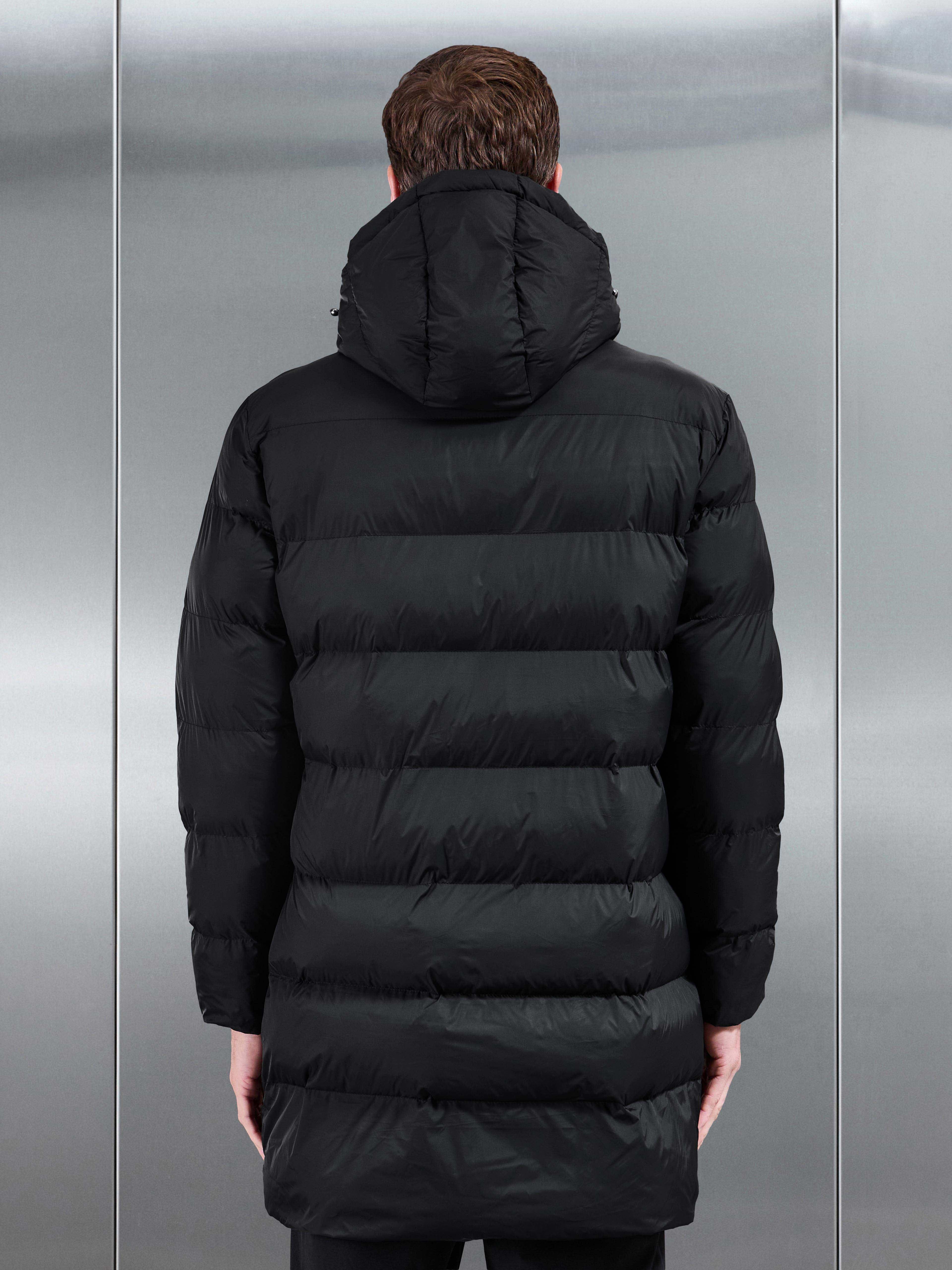 Essential Mid Length Puffer Jacket in Black