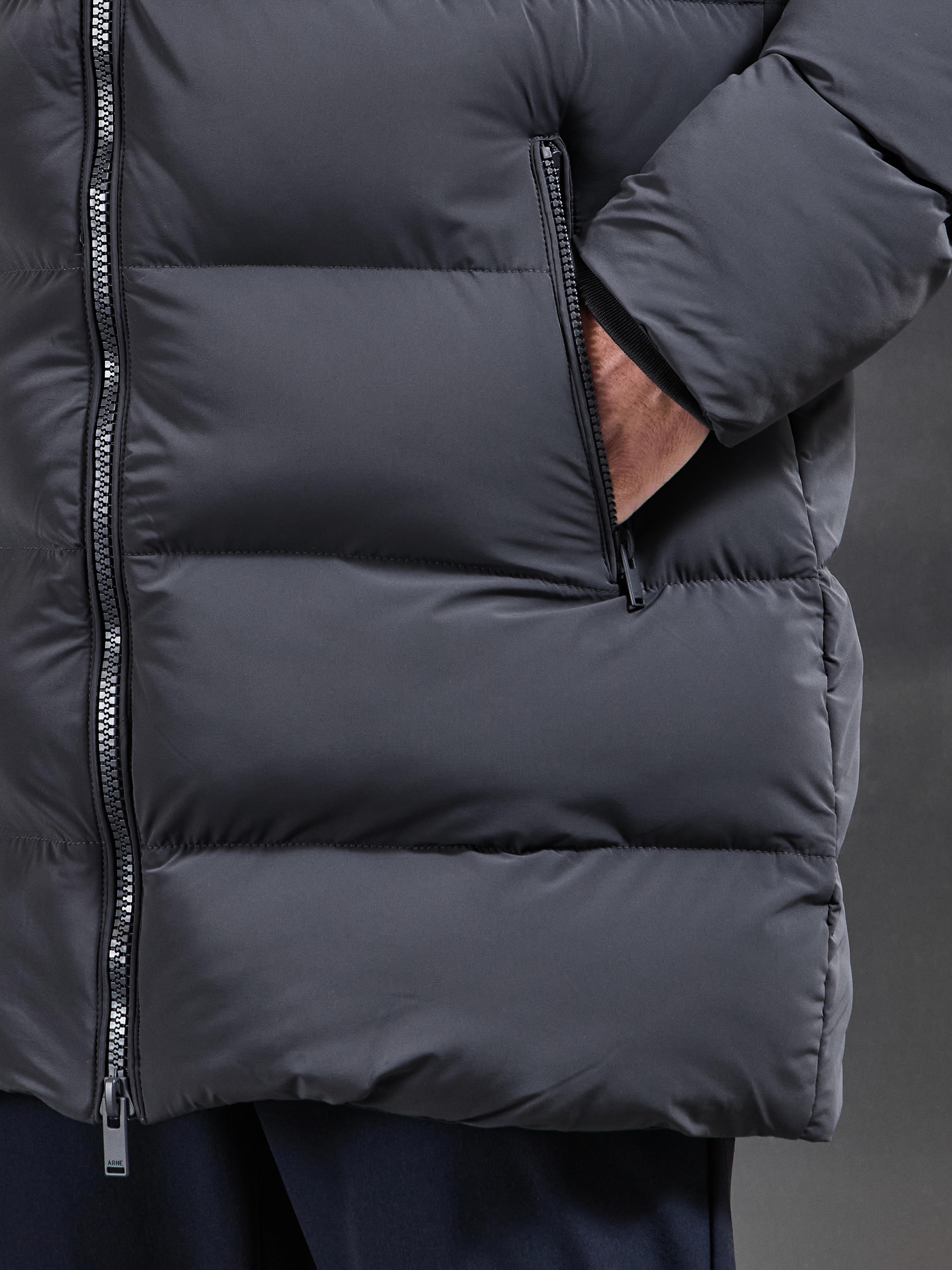 Essential Mid Length Puffer Jacket in Grey