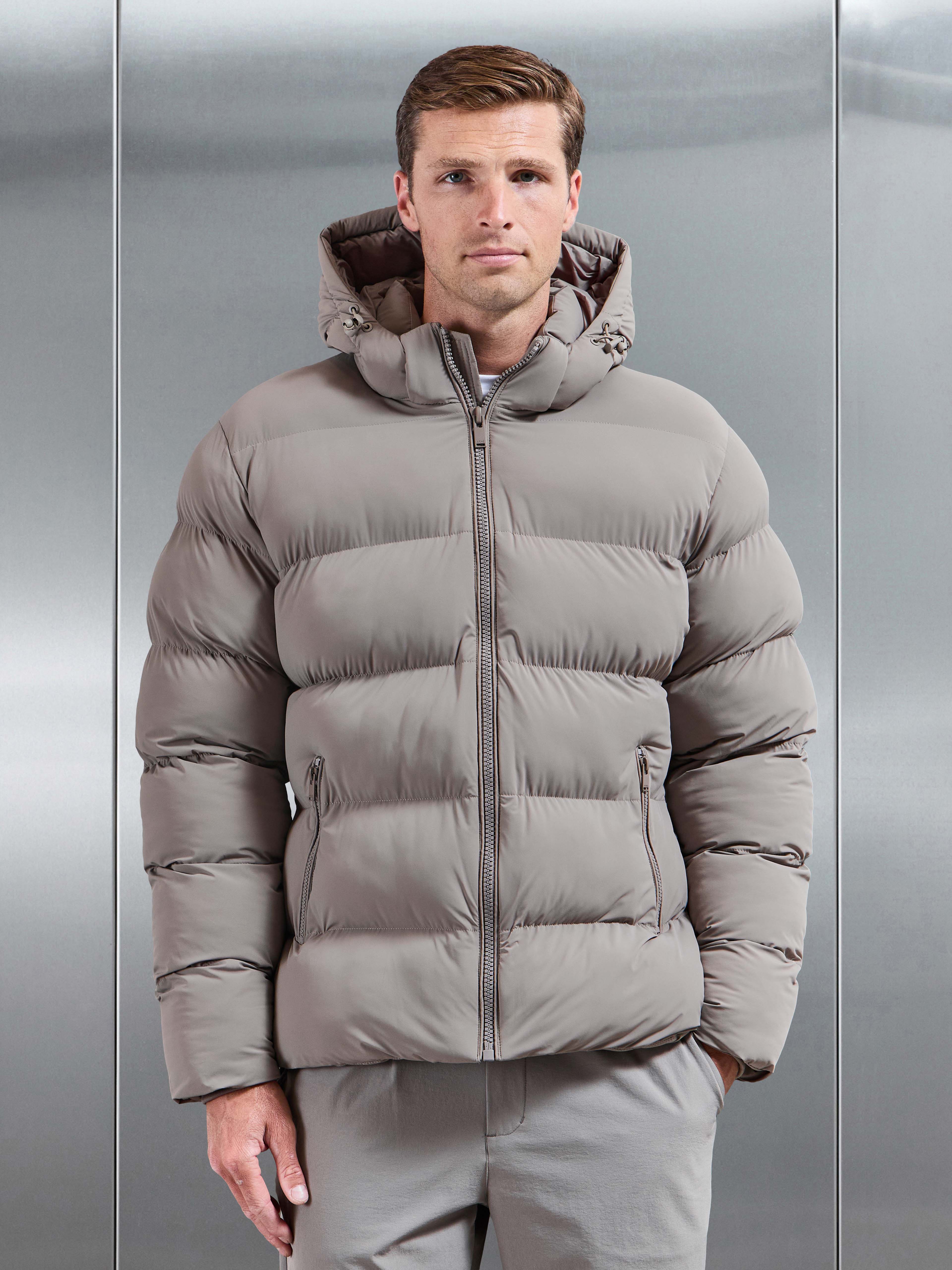 Essential Puffer Jacket in Taupe