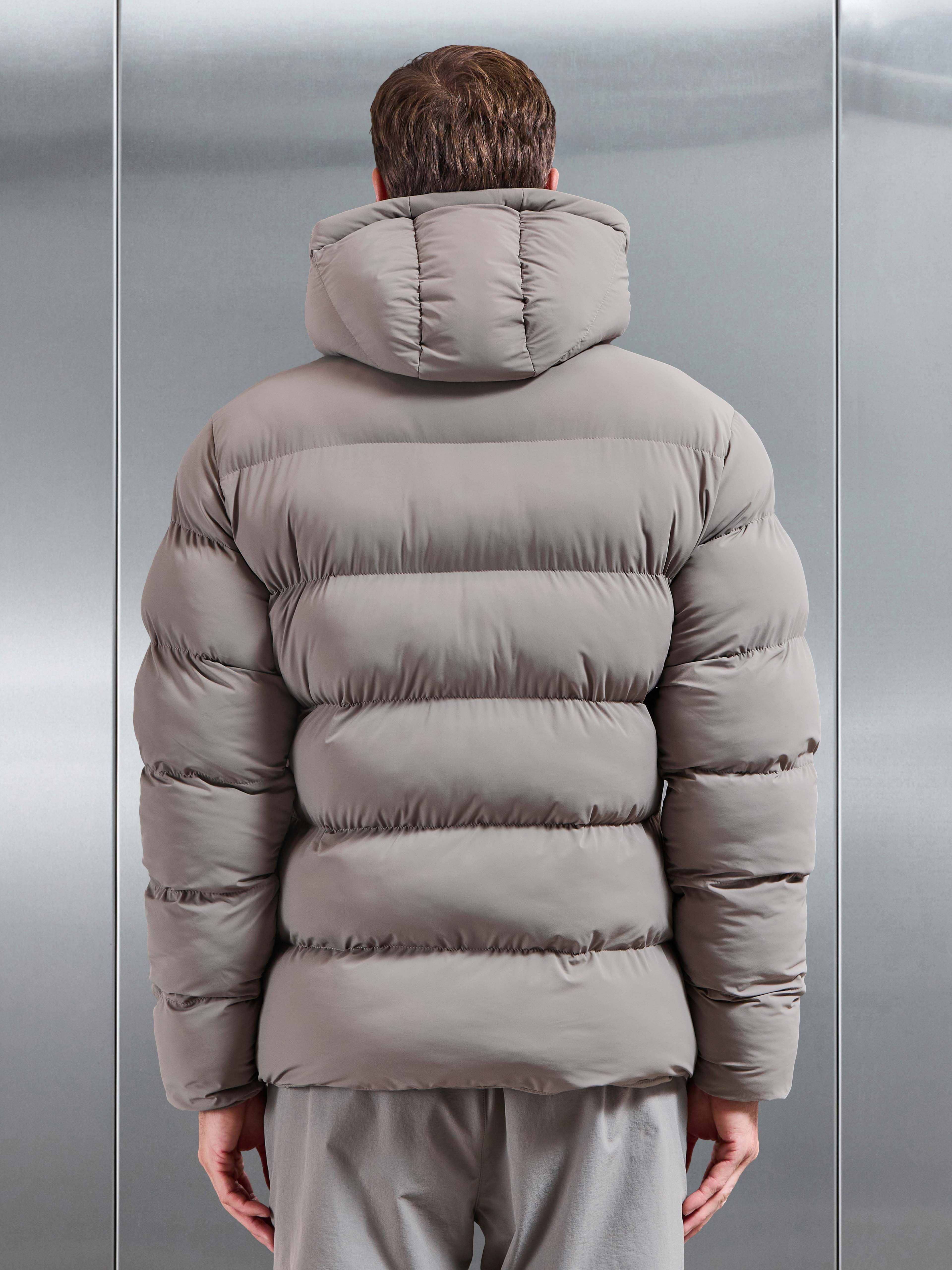Essential Puffer Jacket in Taupe
