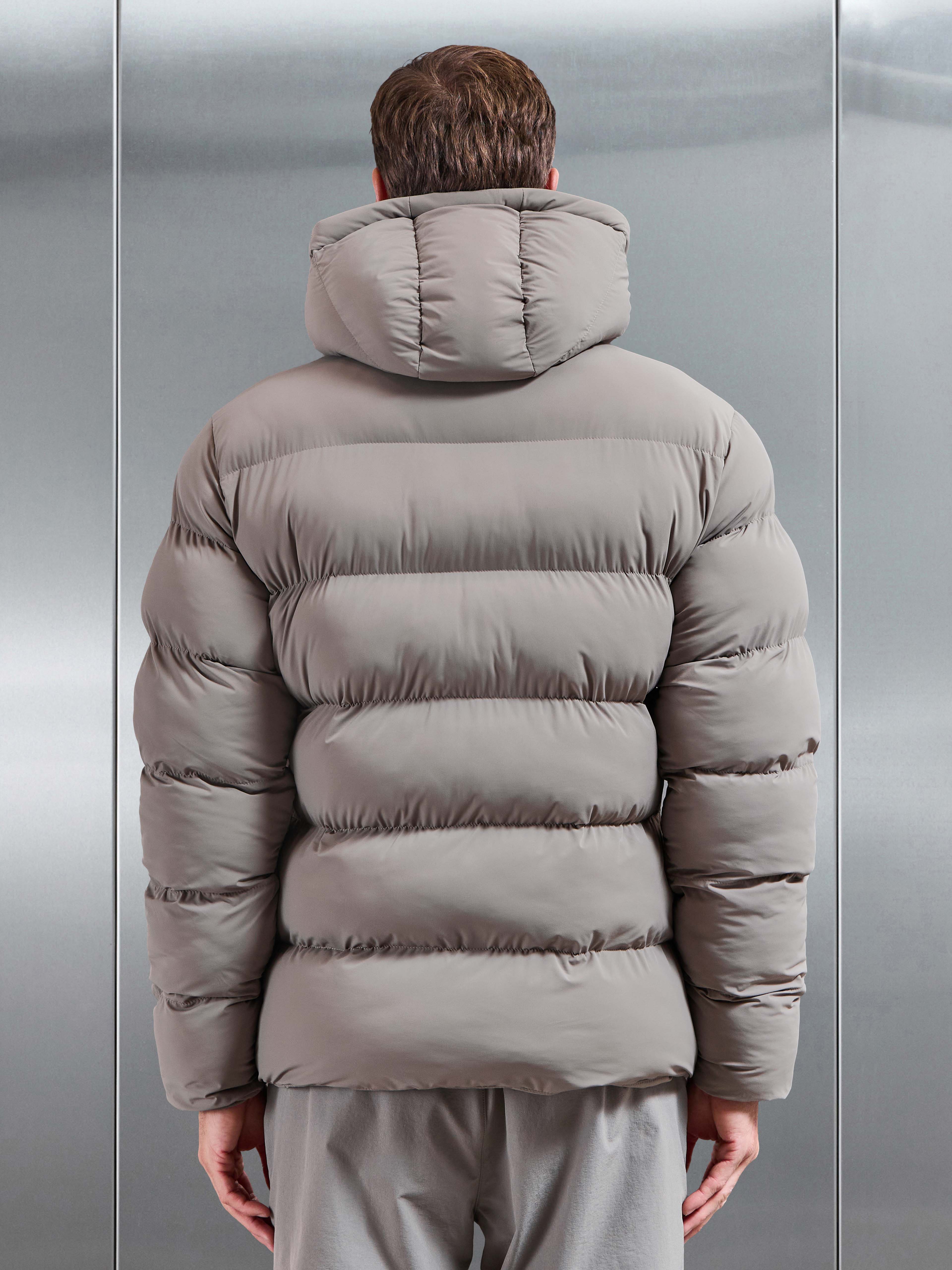 Essential Puffer Jacket in Taupe
