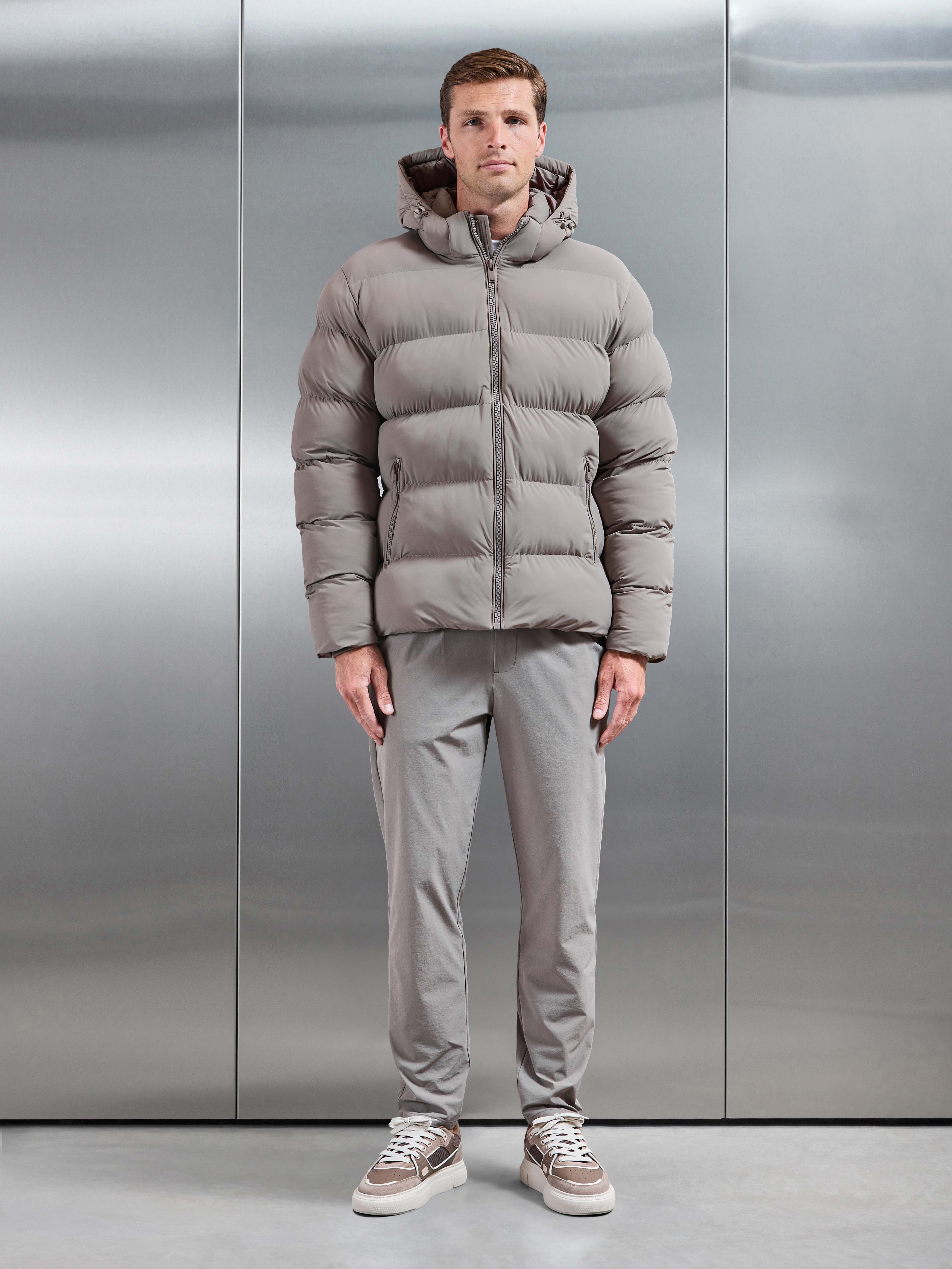 Essential Puffer Jacket in Taupe