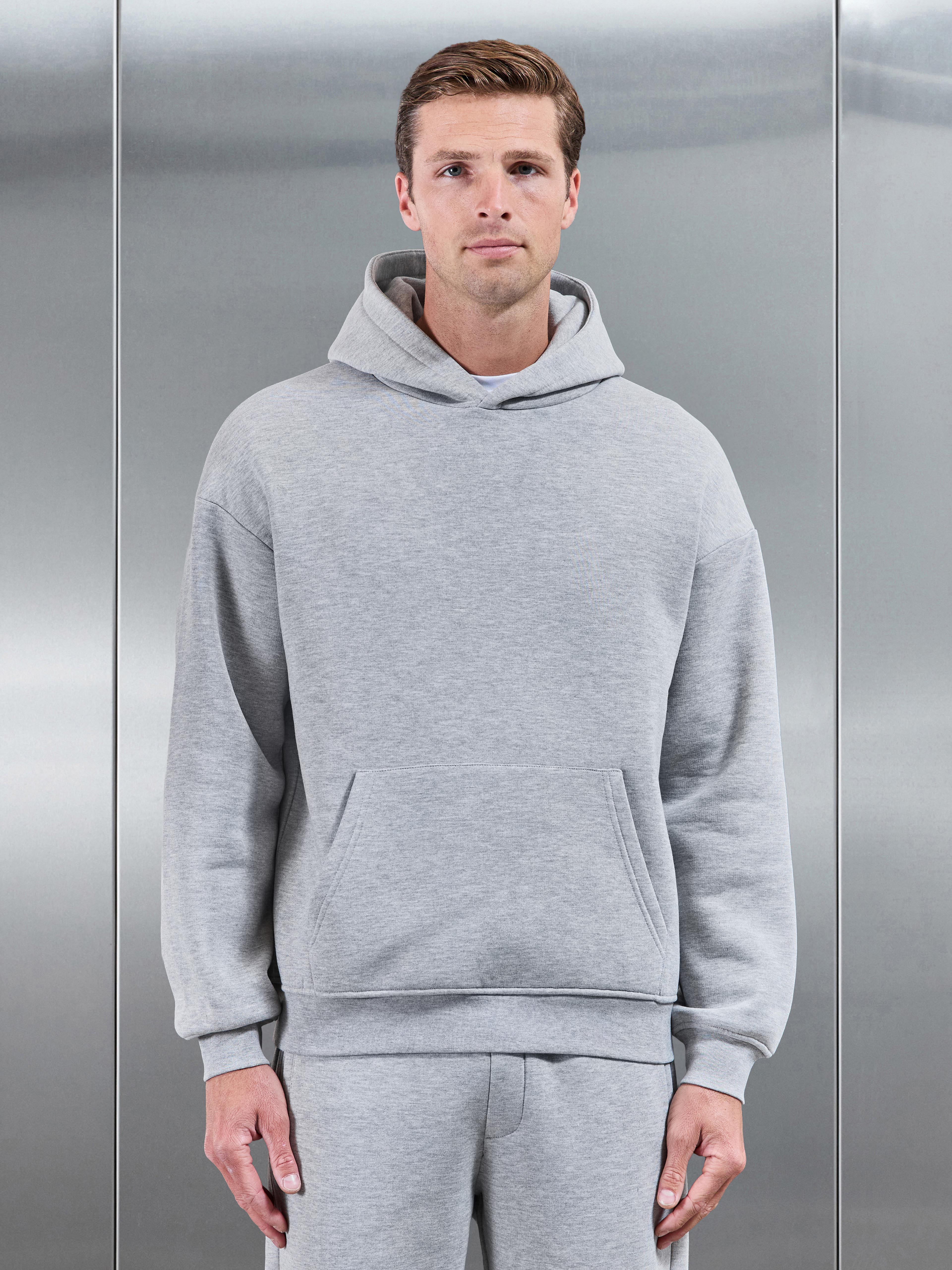 Essential Relaxed Hoodie in Marl Grey