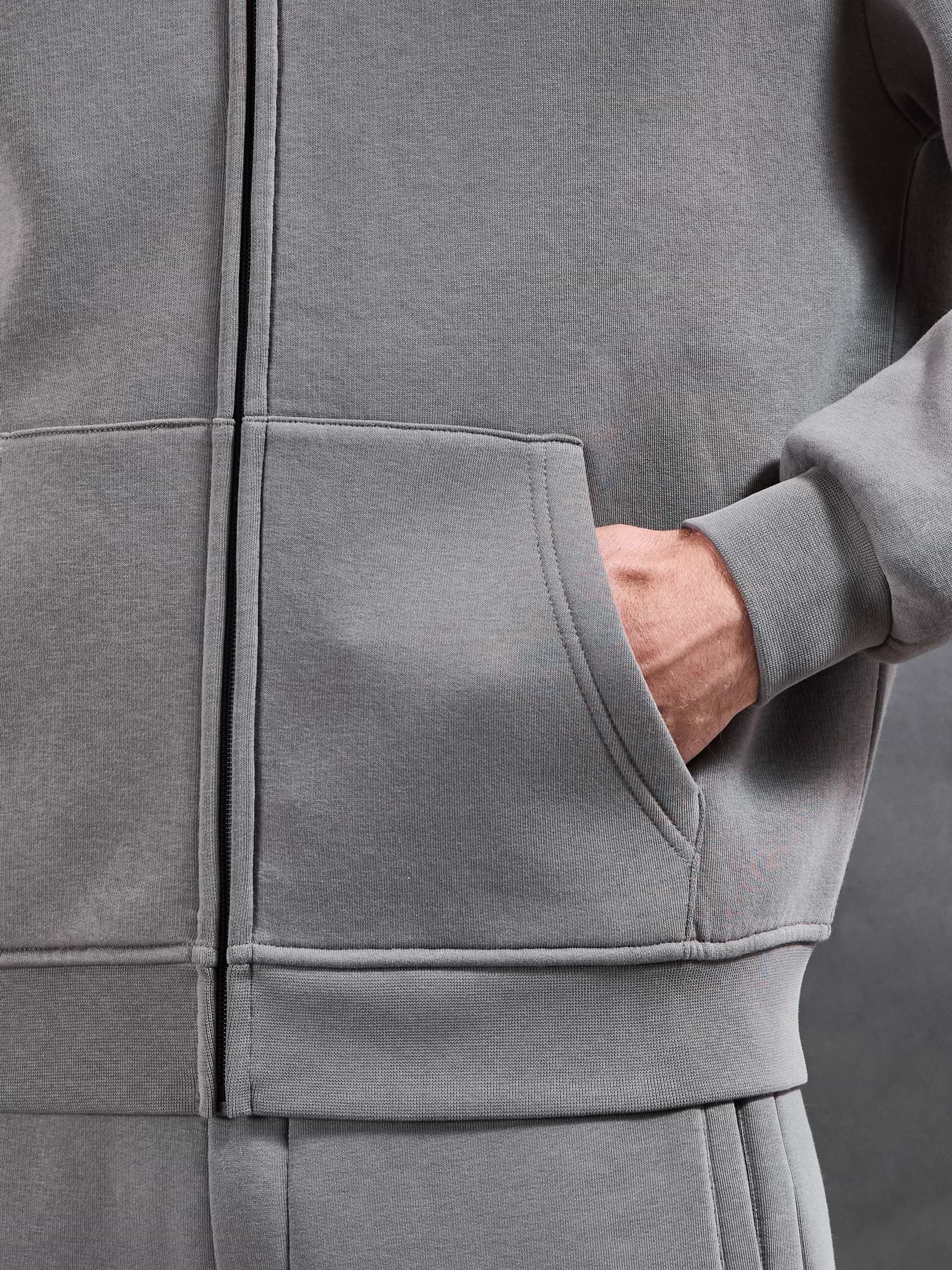 Essential Relaxed Zip Hoodie in Grey
