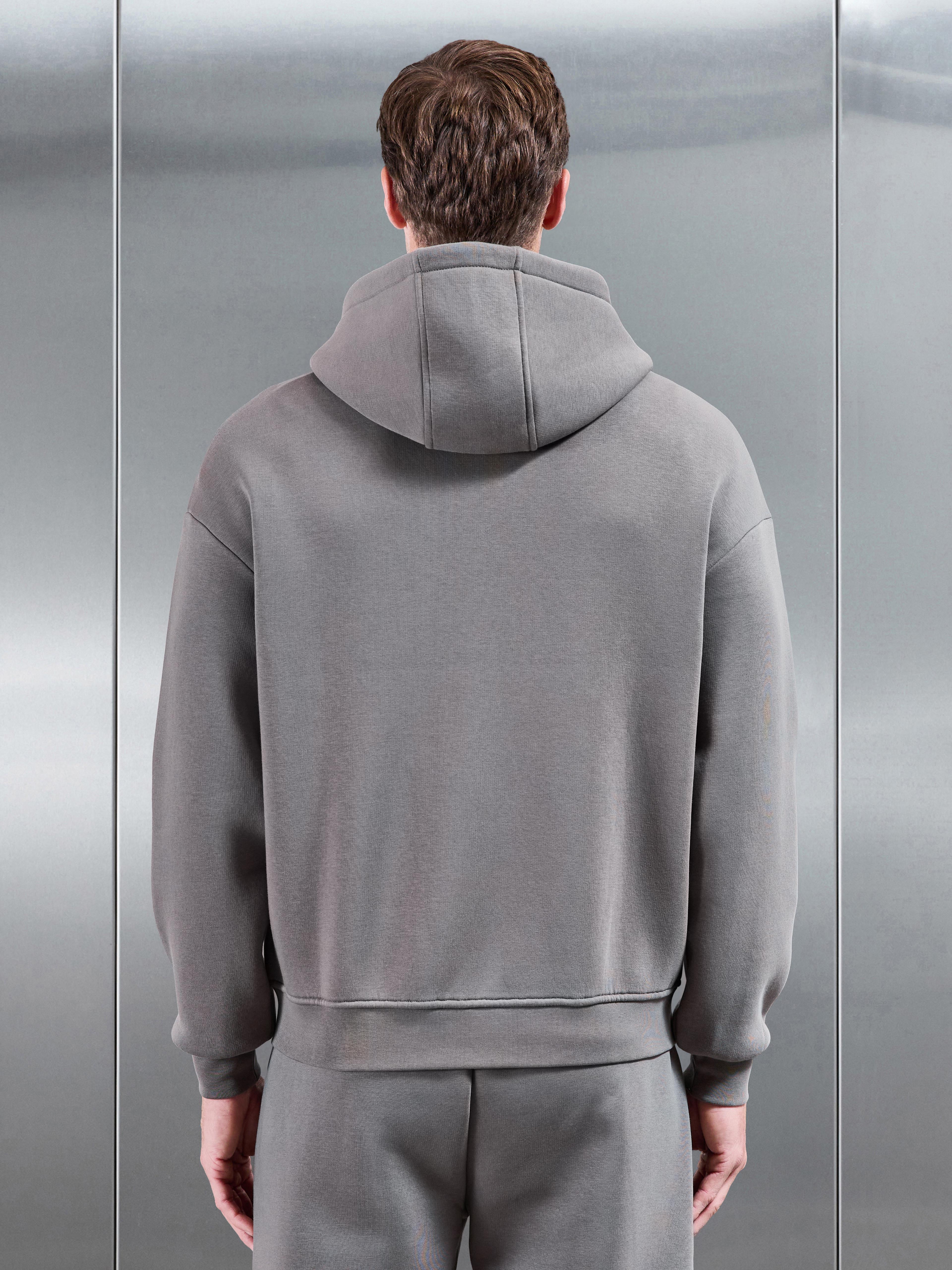 Essential Relaxed Zip Hoodie in Grey