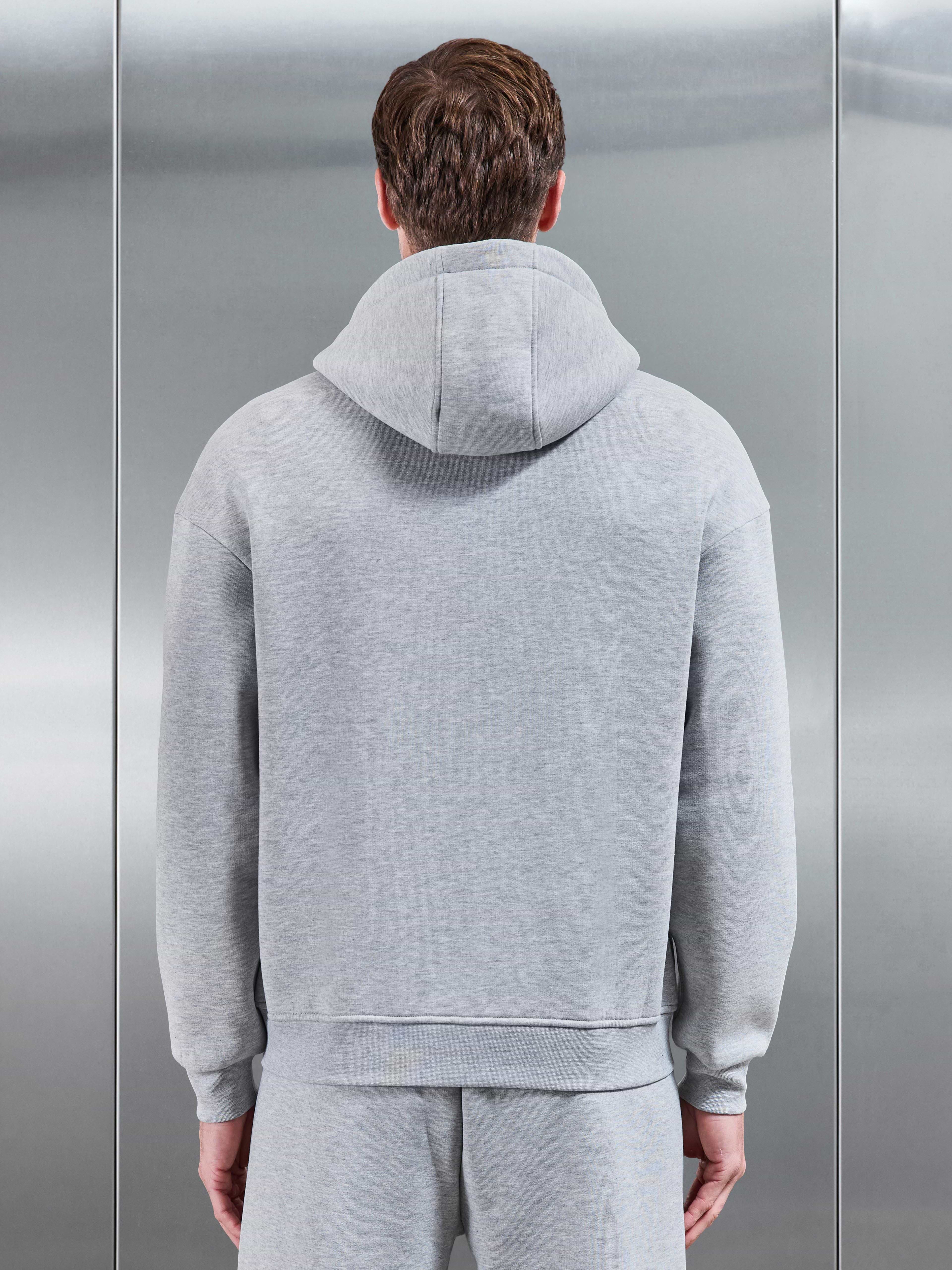 Essential Relaxed Zip Hoodie in Marl Grey