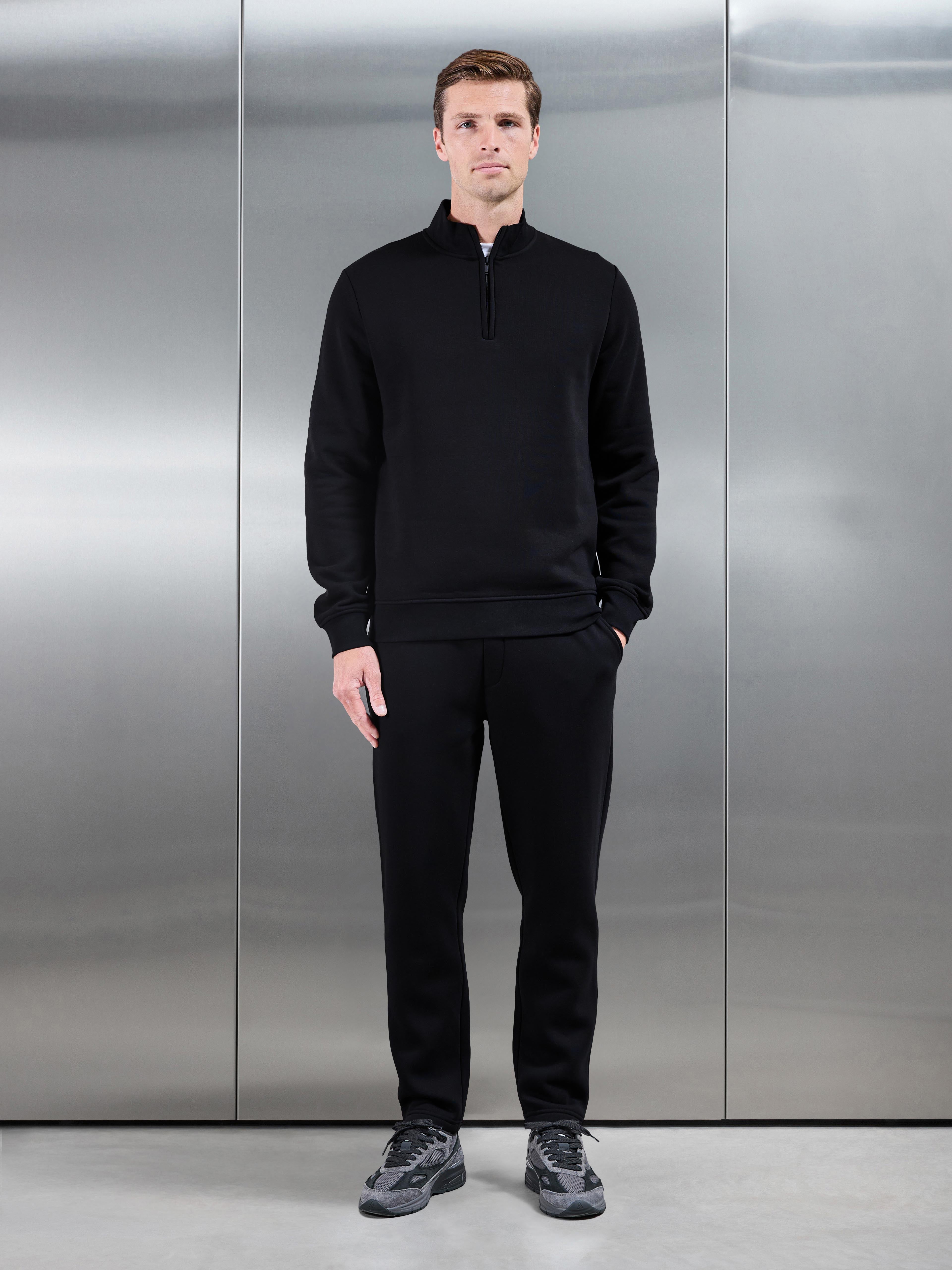 Essential Slim Half Zip in Black