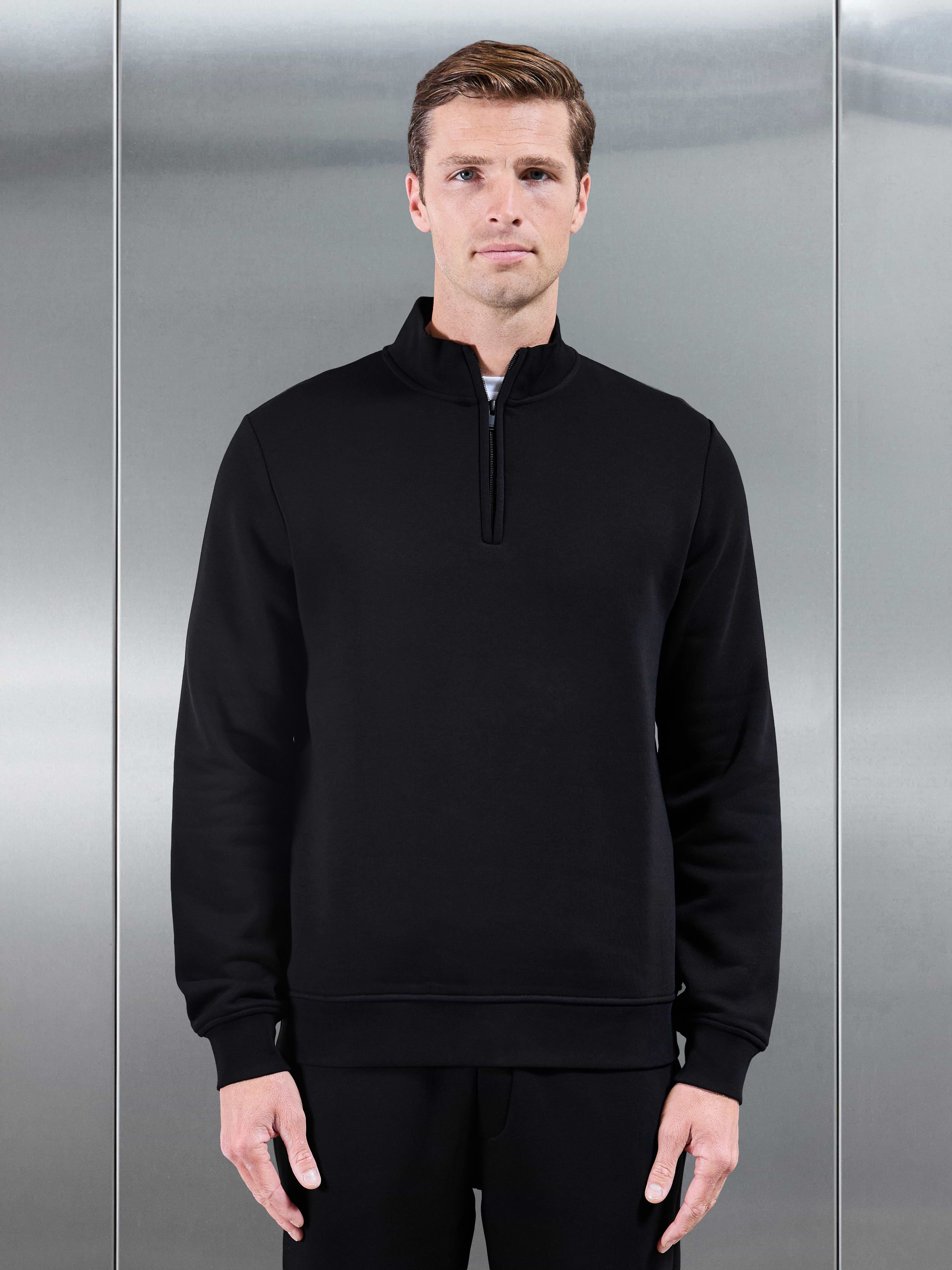 Essential Slim Half Zip in Black