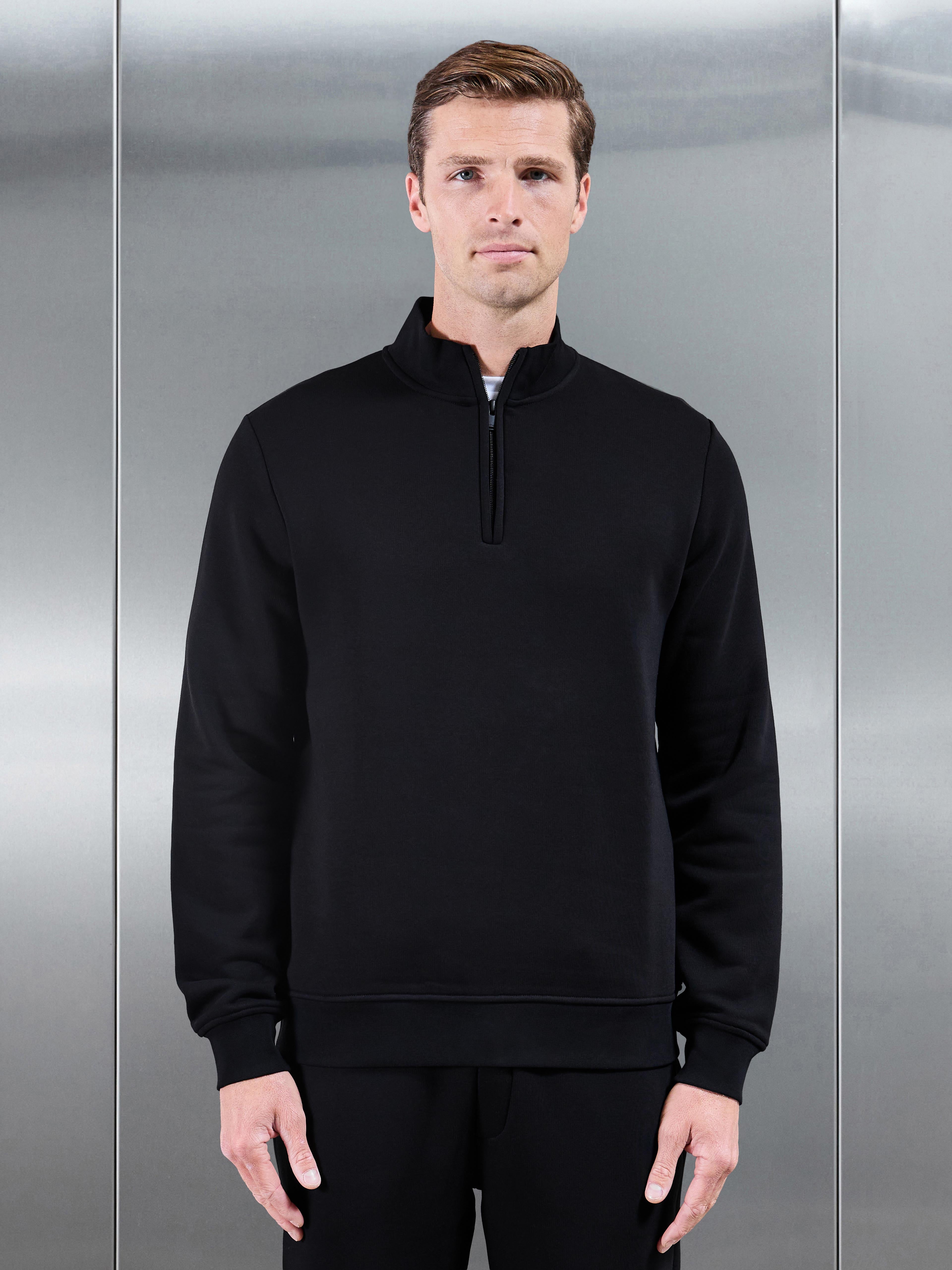 Essential Slim Half Zip in Black
