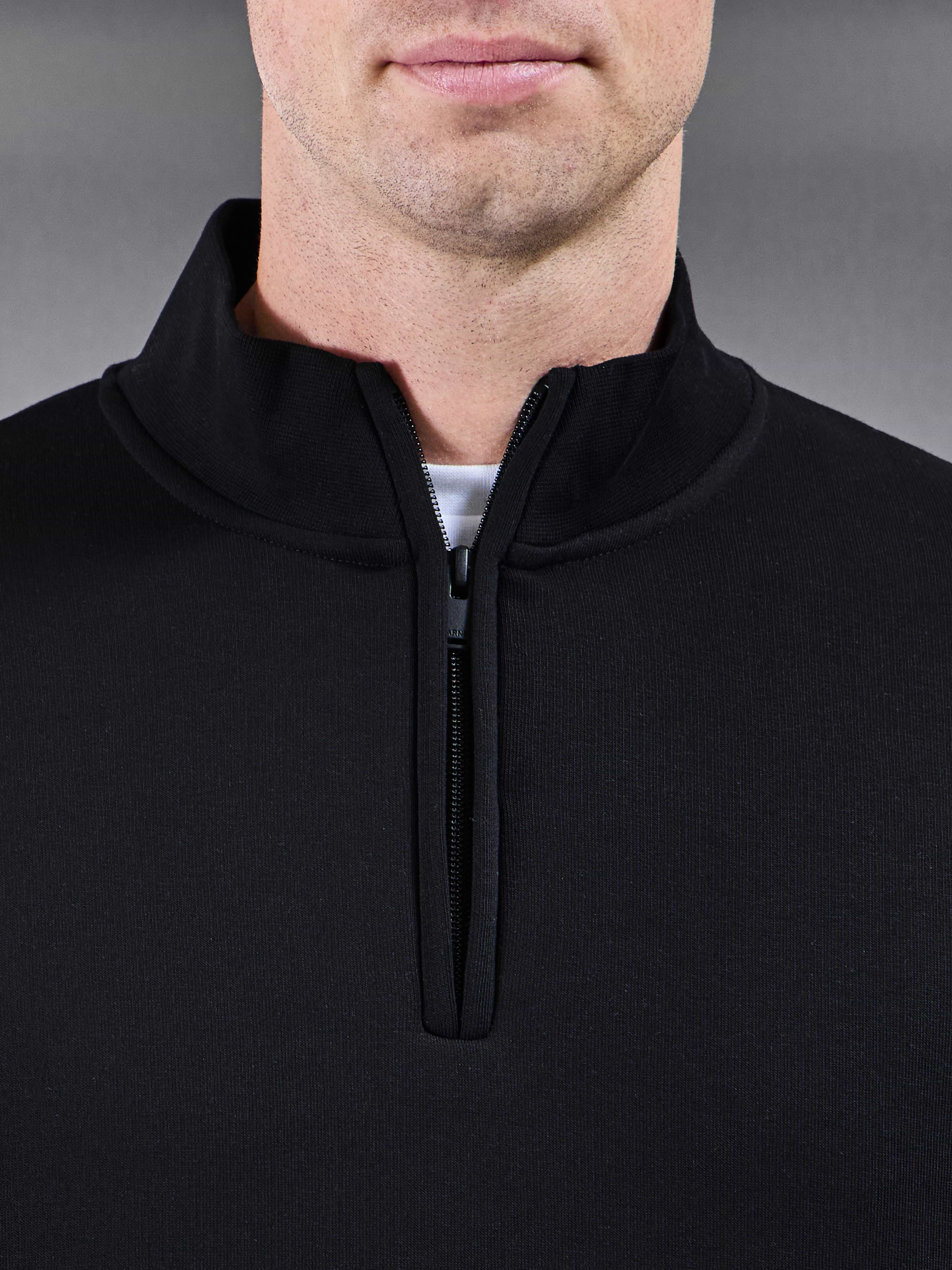 Essential Slim Half Zip in Black