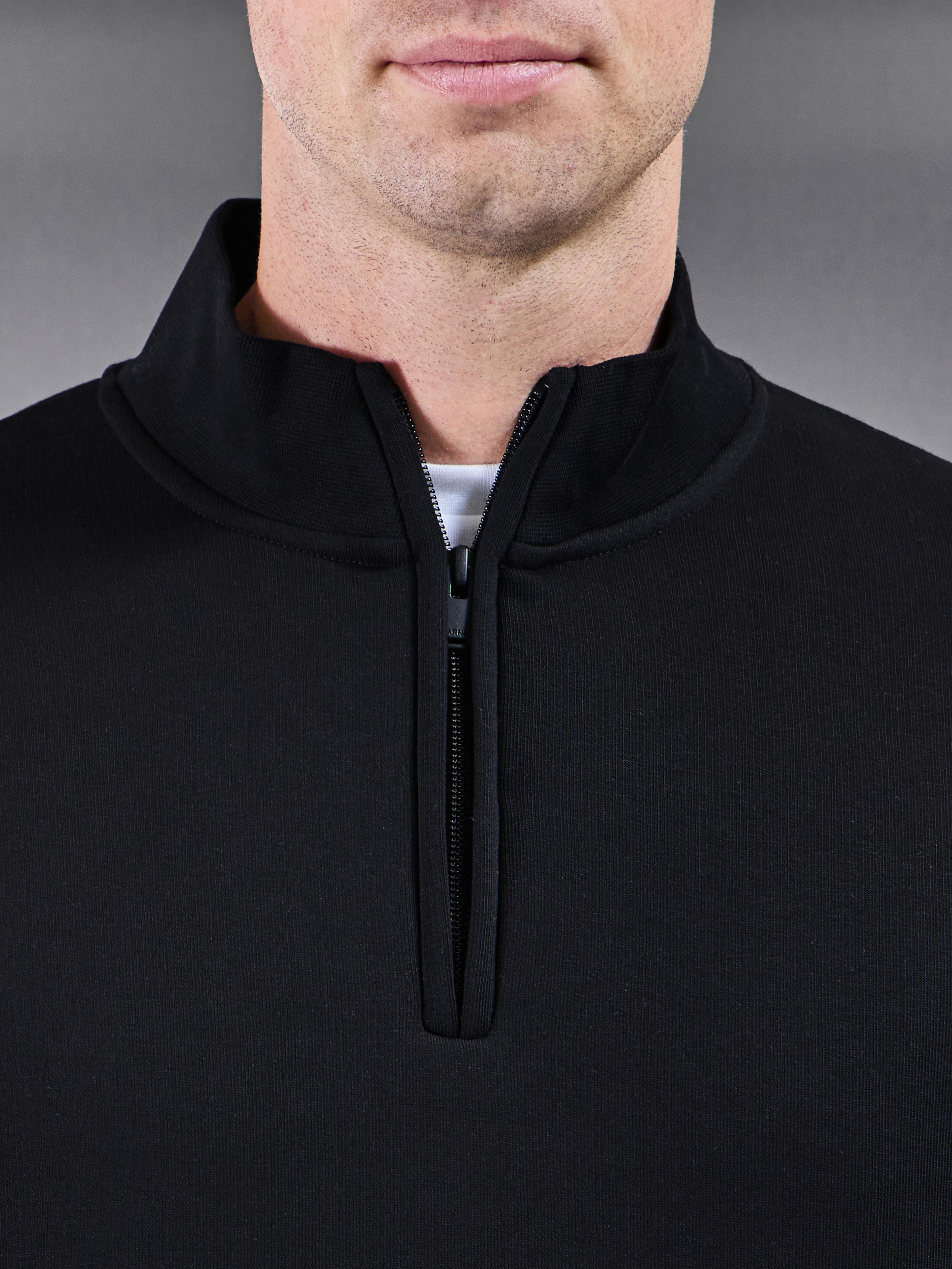 Essential Slim Half Zip in Black