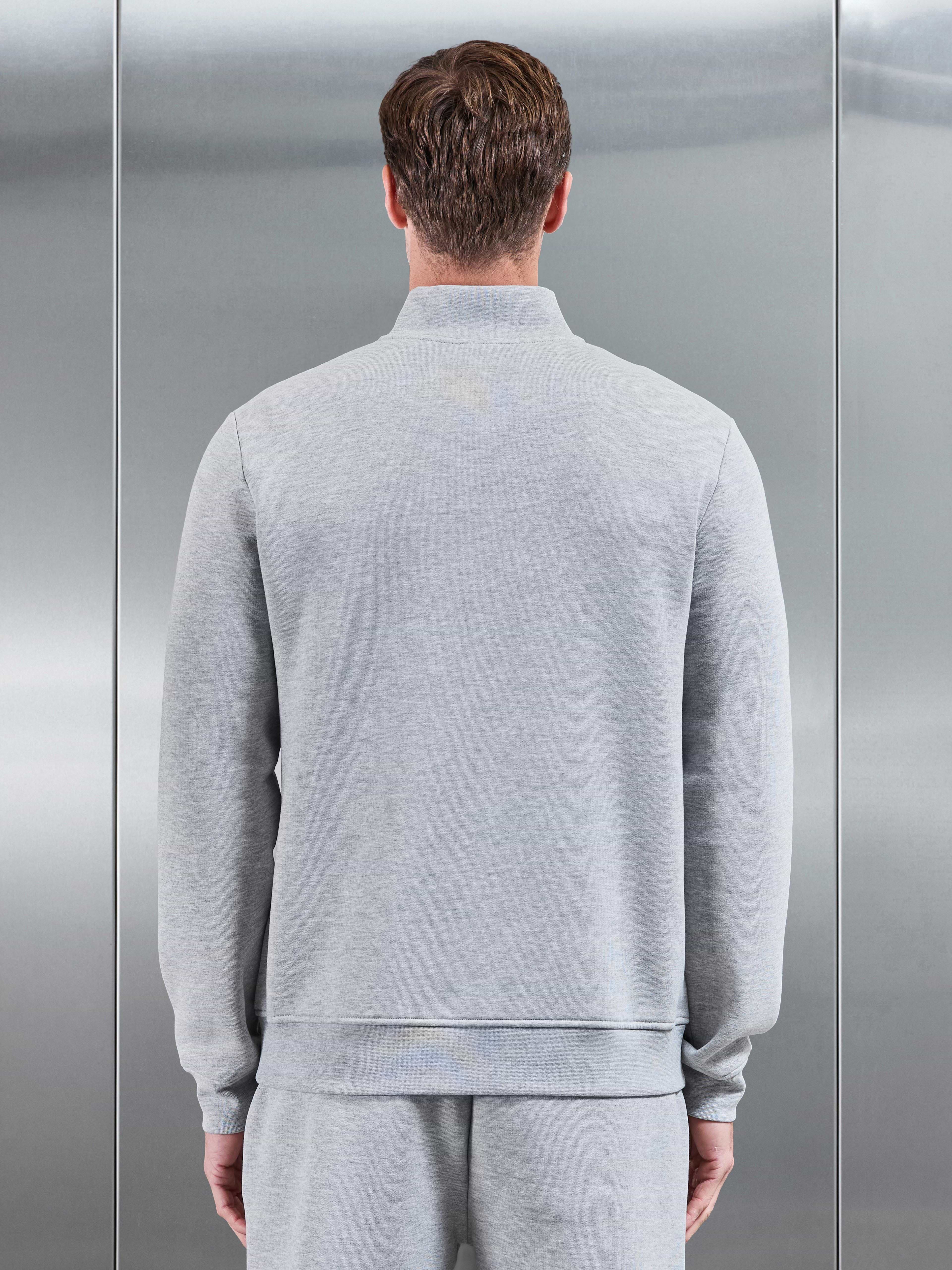 Essential Slim Half Zip in Marl Grey
