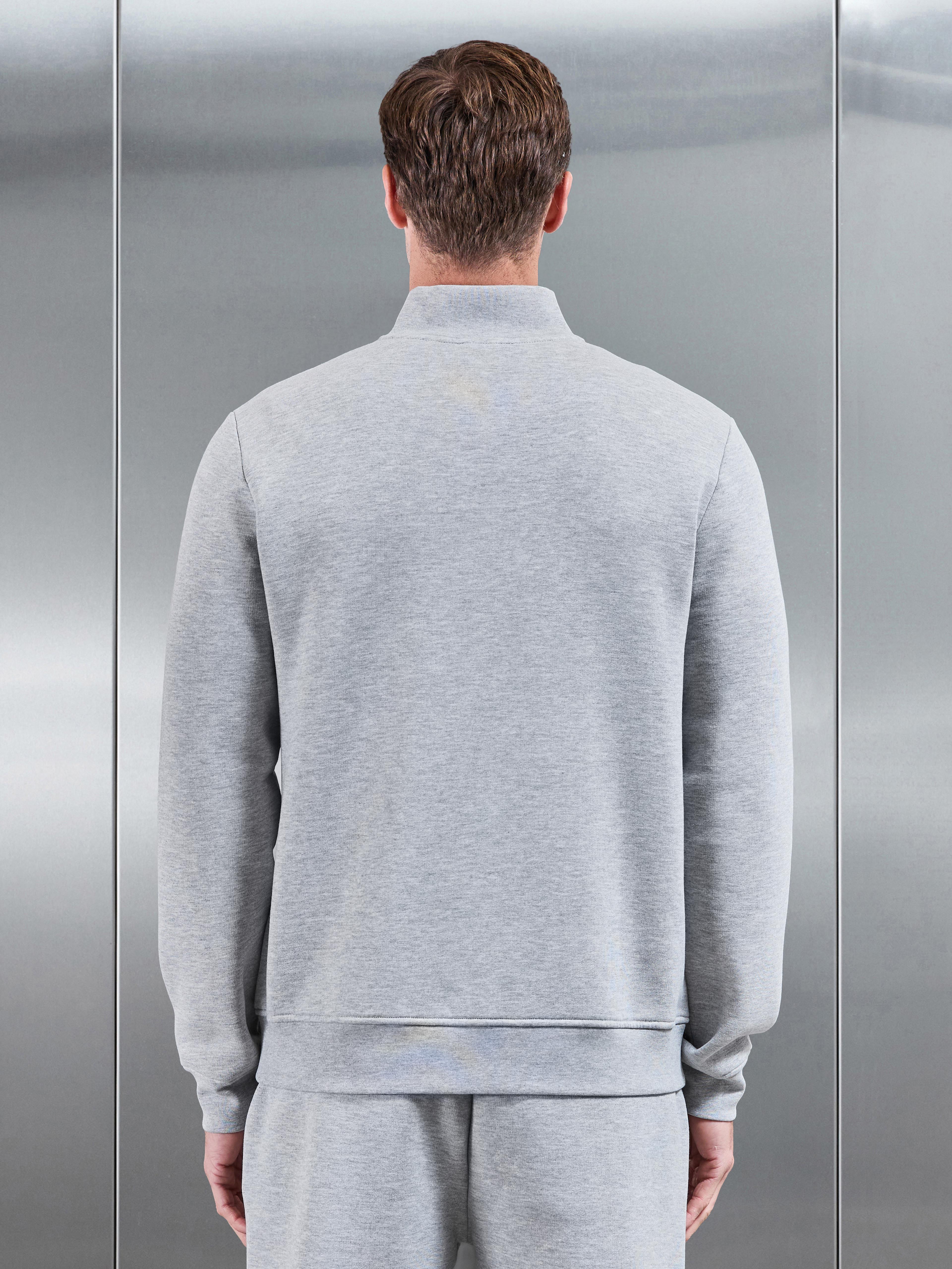 Essential Slim Half Zip in Marl Grey
