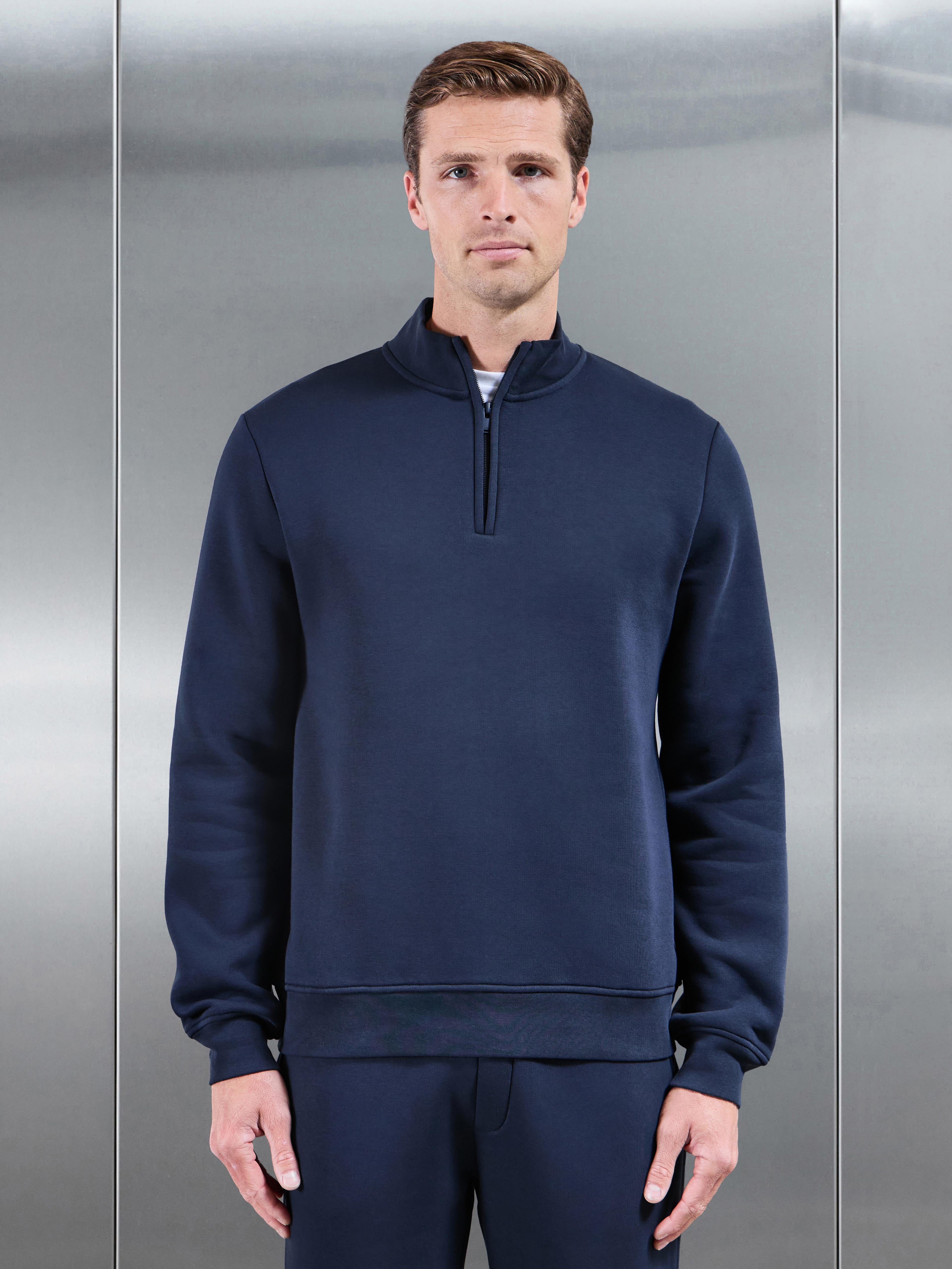 Essential Slim Half Zip in Navy