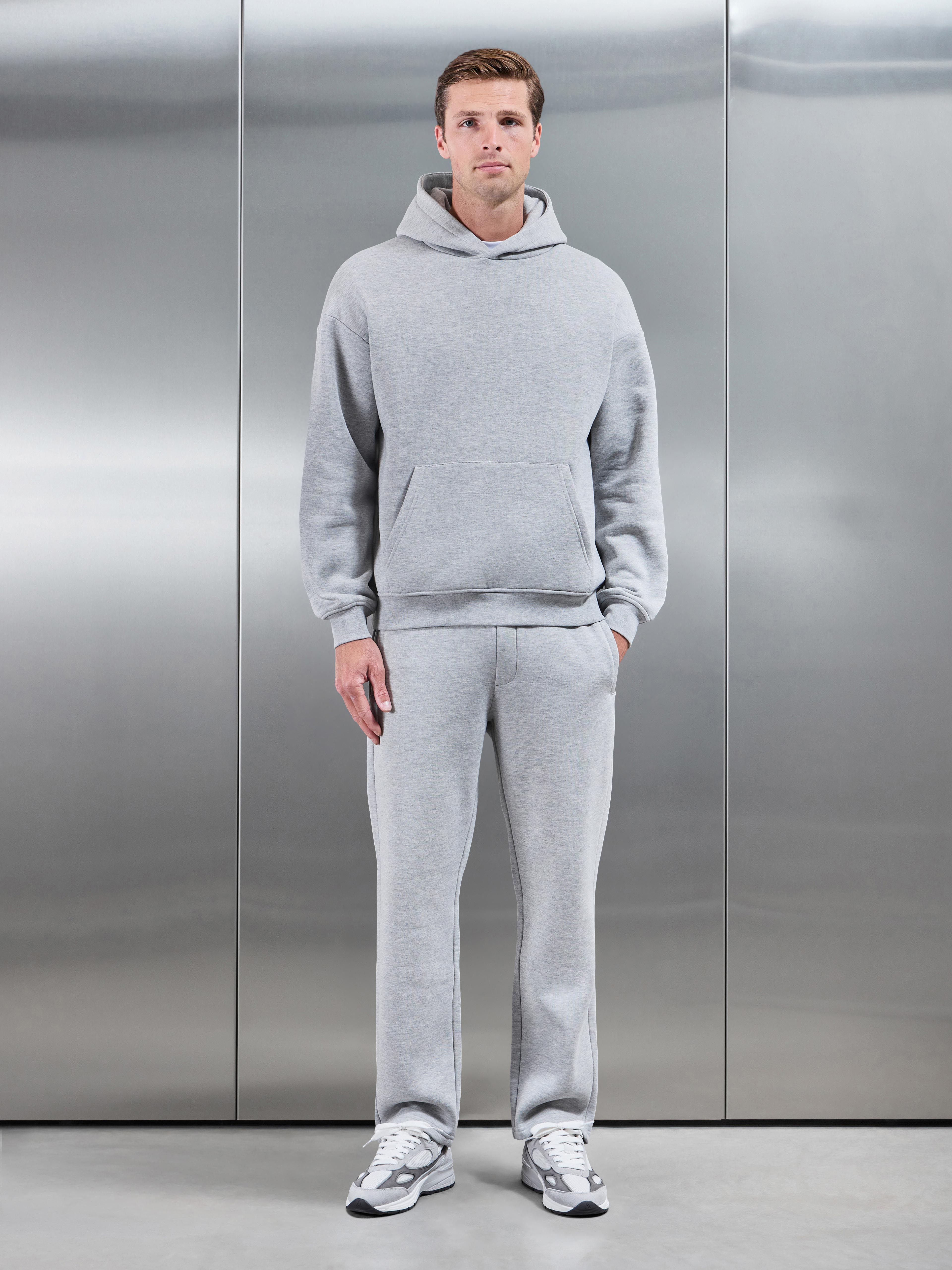 Essential Straight Leg Jogger in Marl Grey