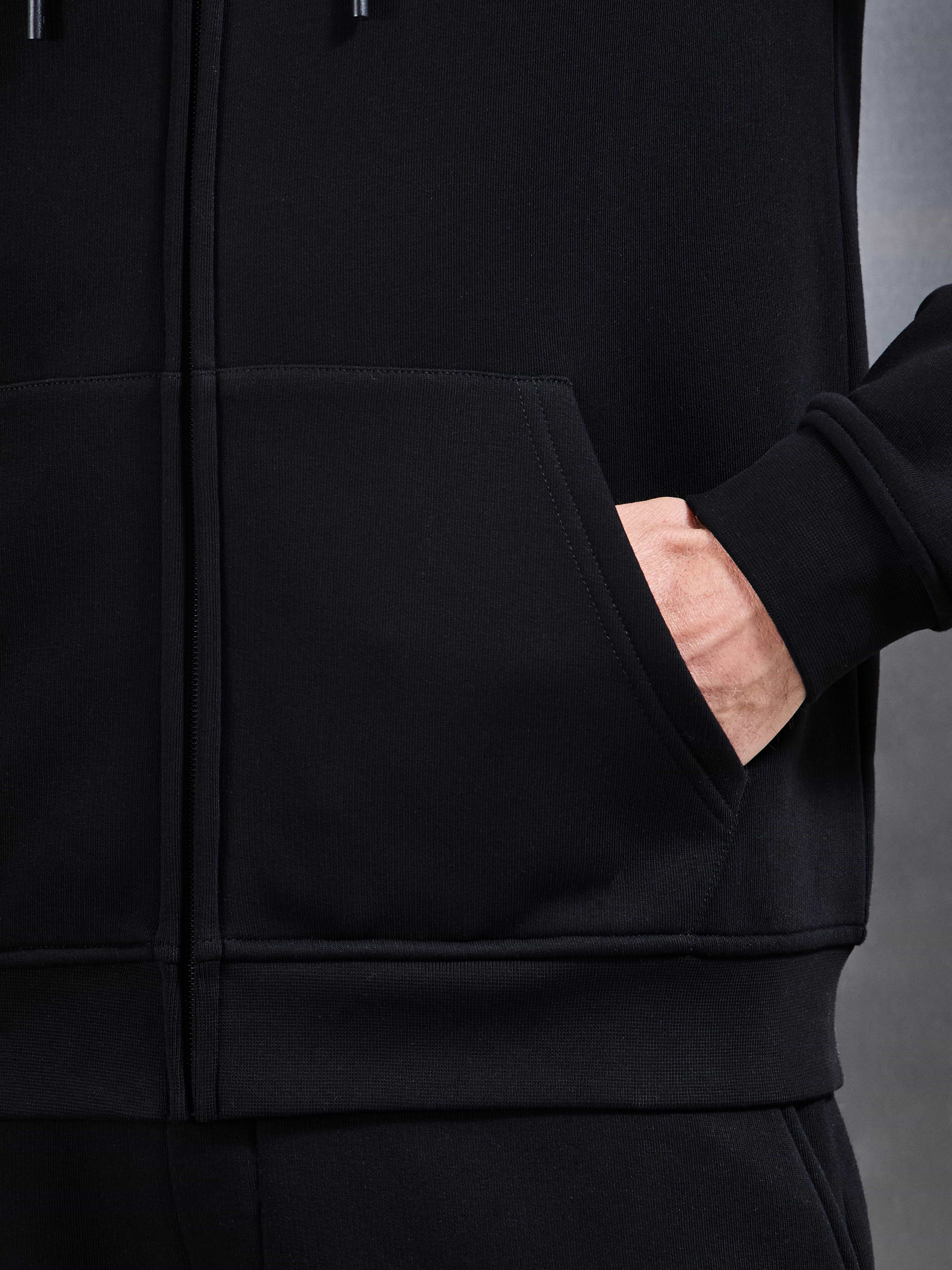 Essential Zip Hoodie in Black