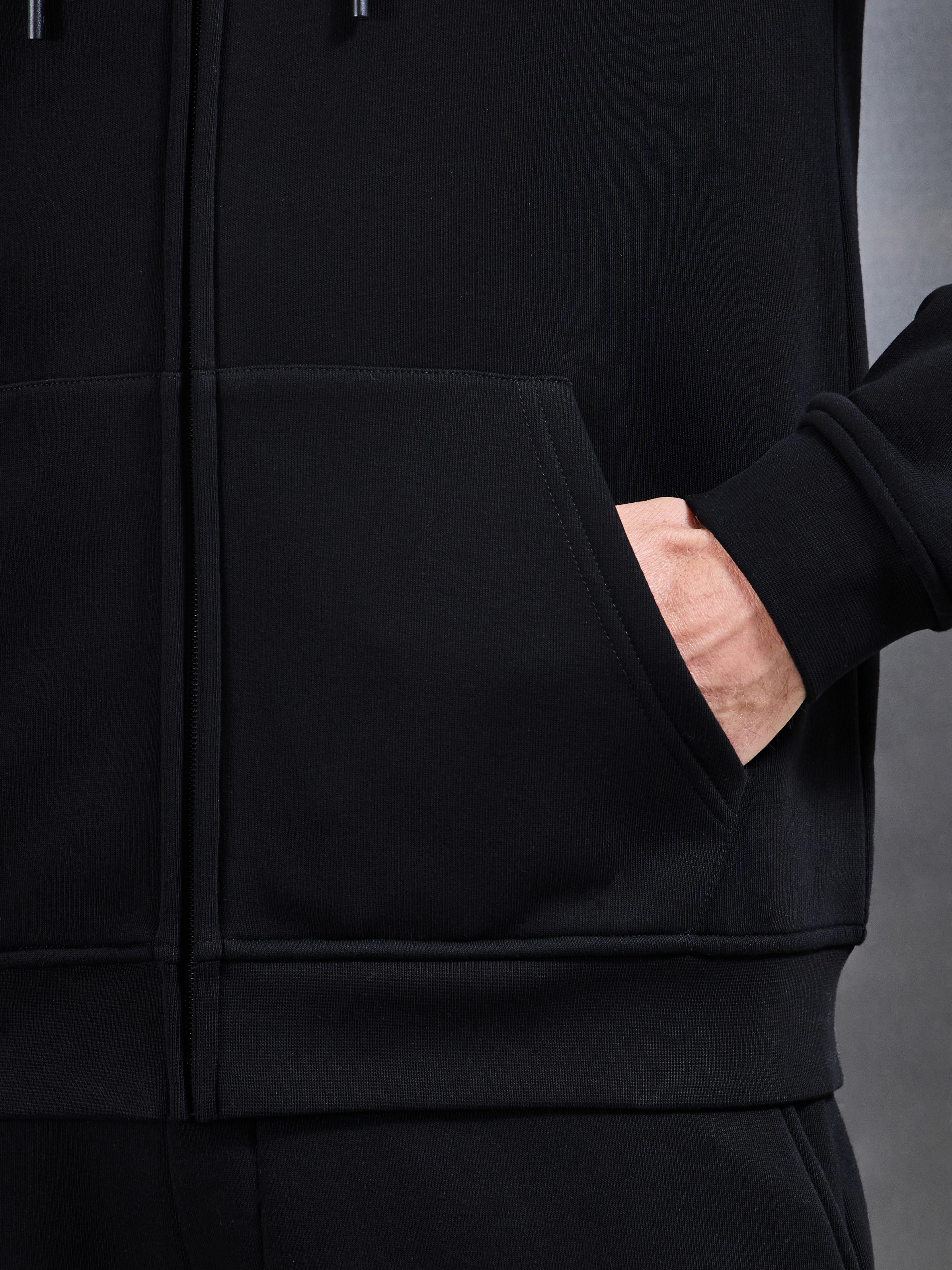 Essential Zip Hoodie in Black