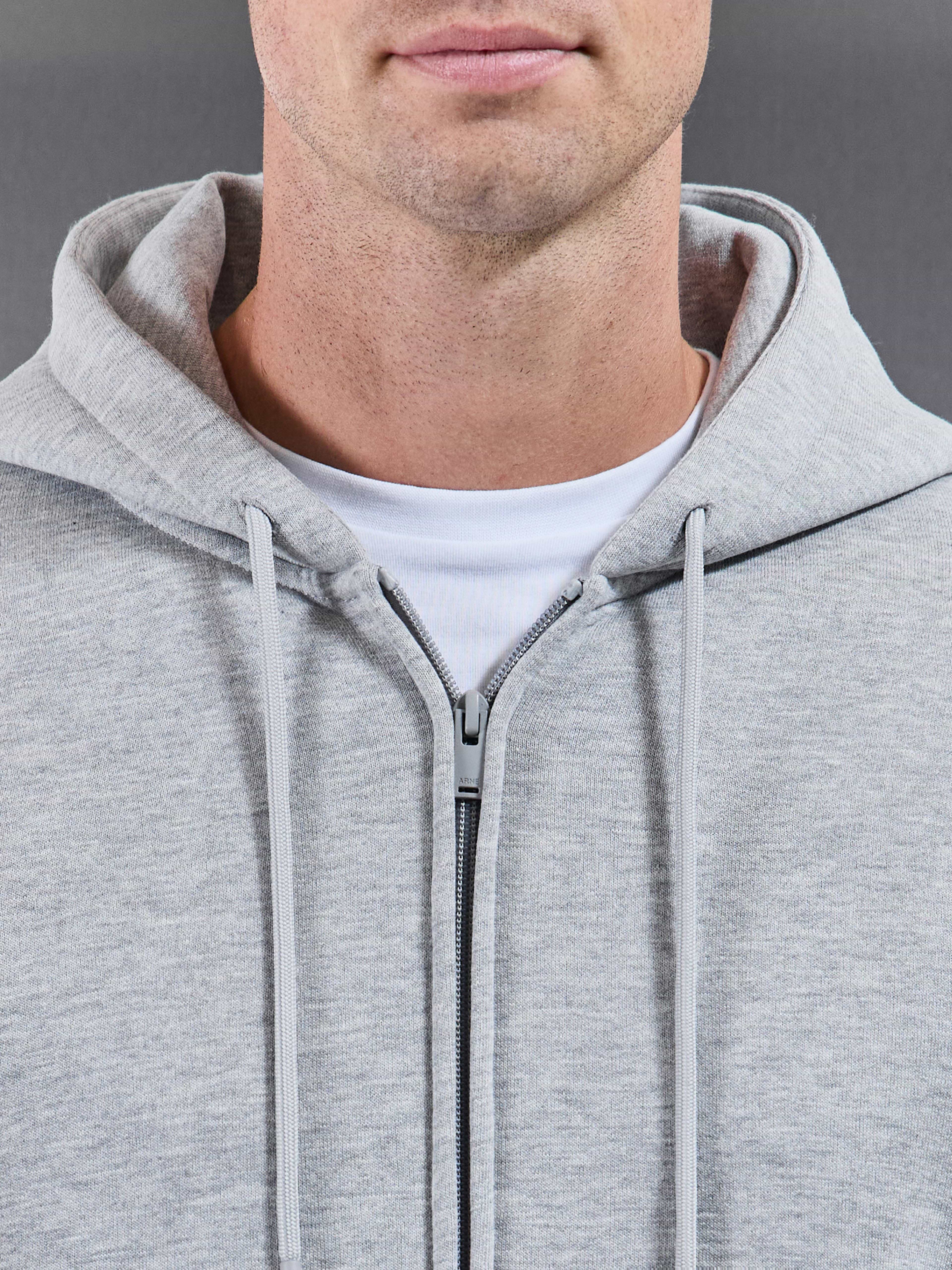 Essential Zip Hoodie in Marl Grey