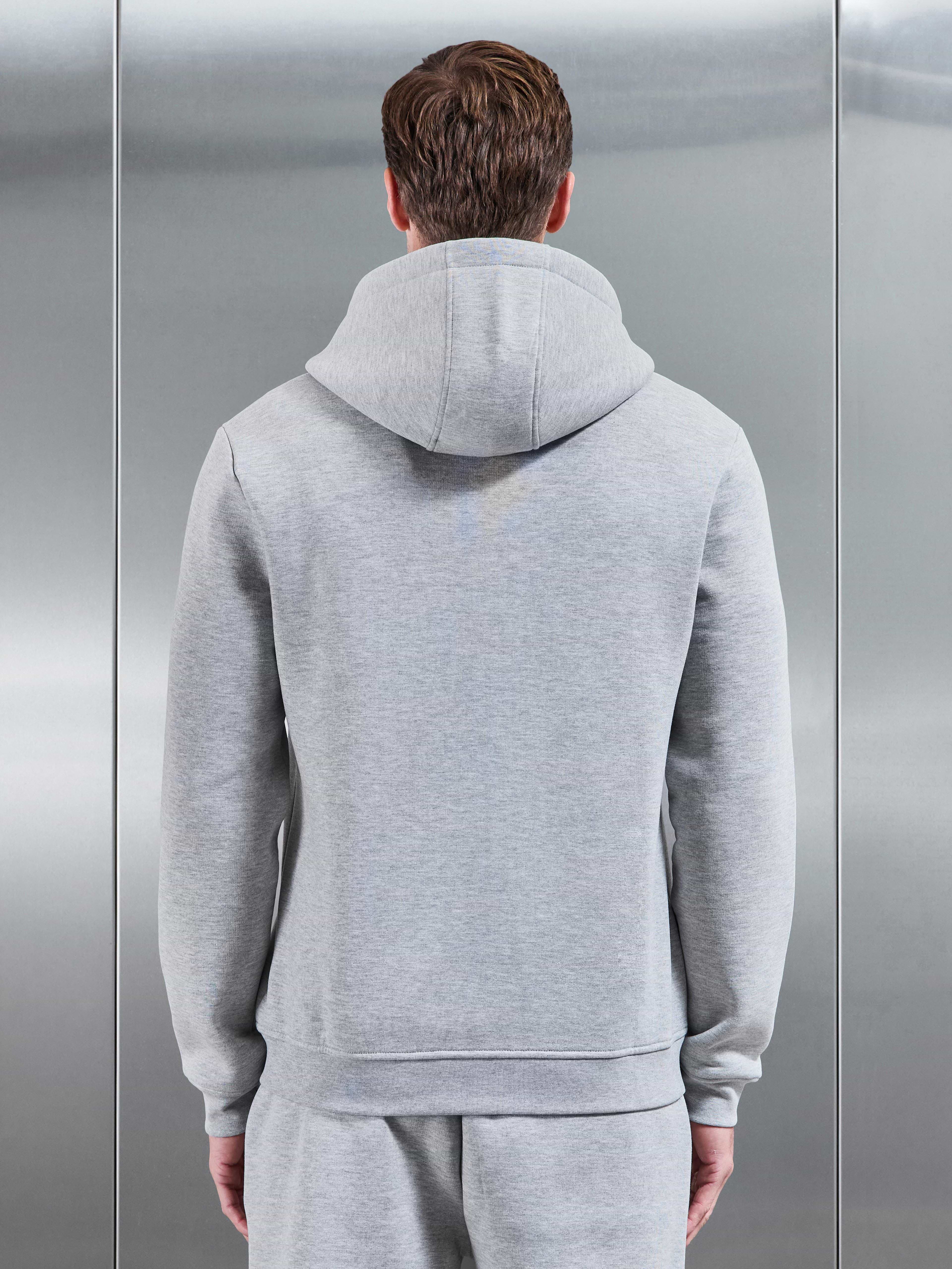 Essential Zip Hoodie in Marl Grey