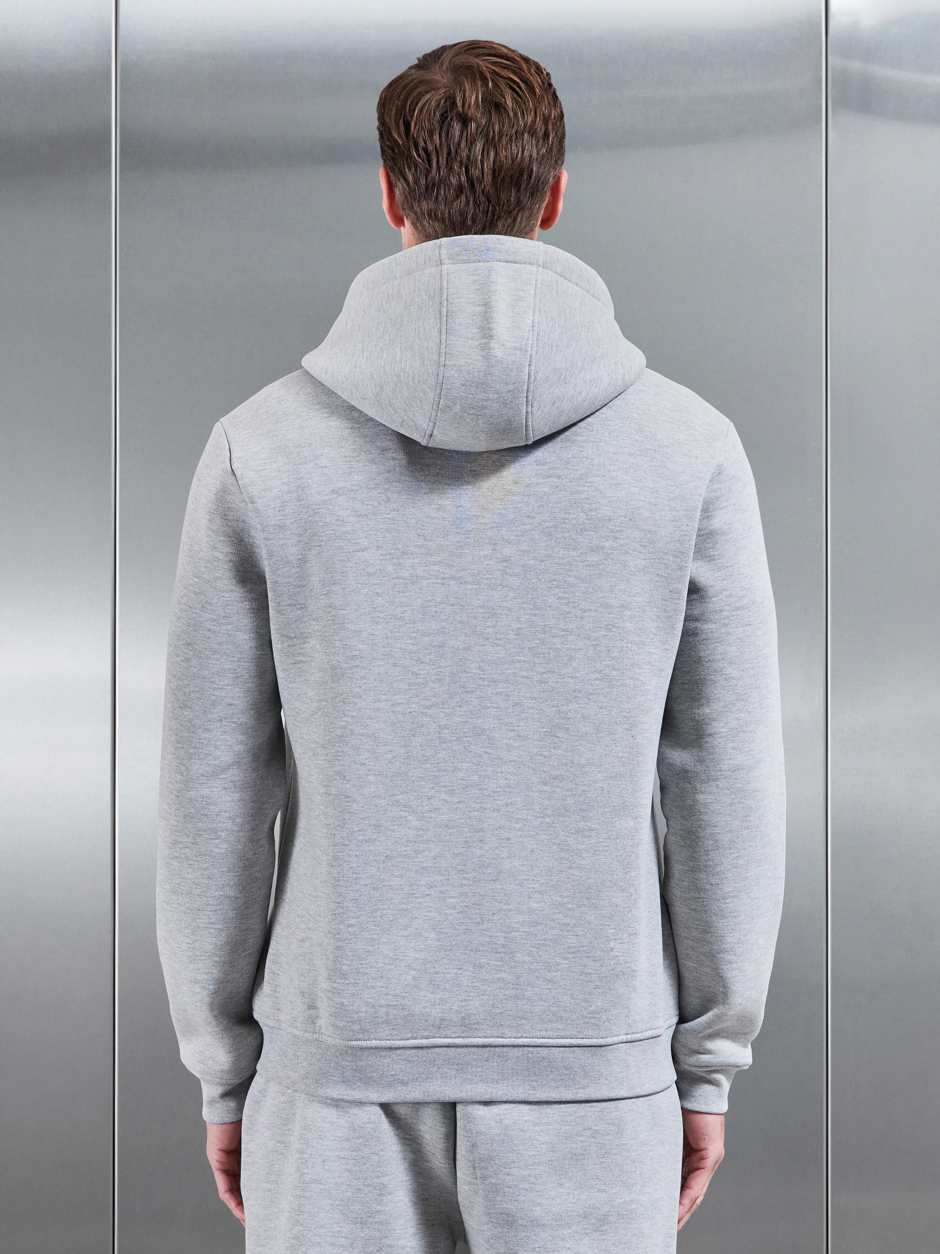 Essential Zip Hoodie in Marl Grey