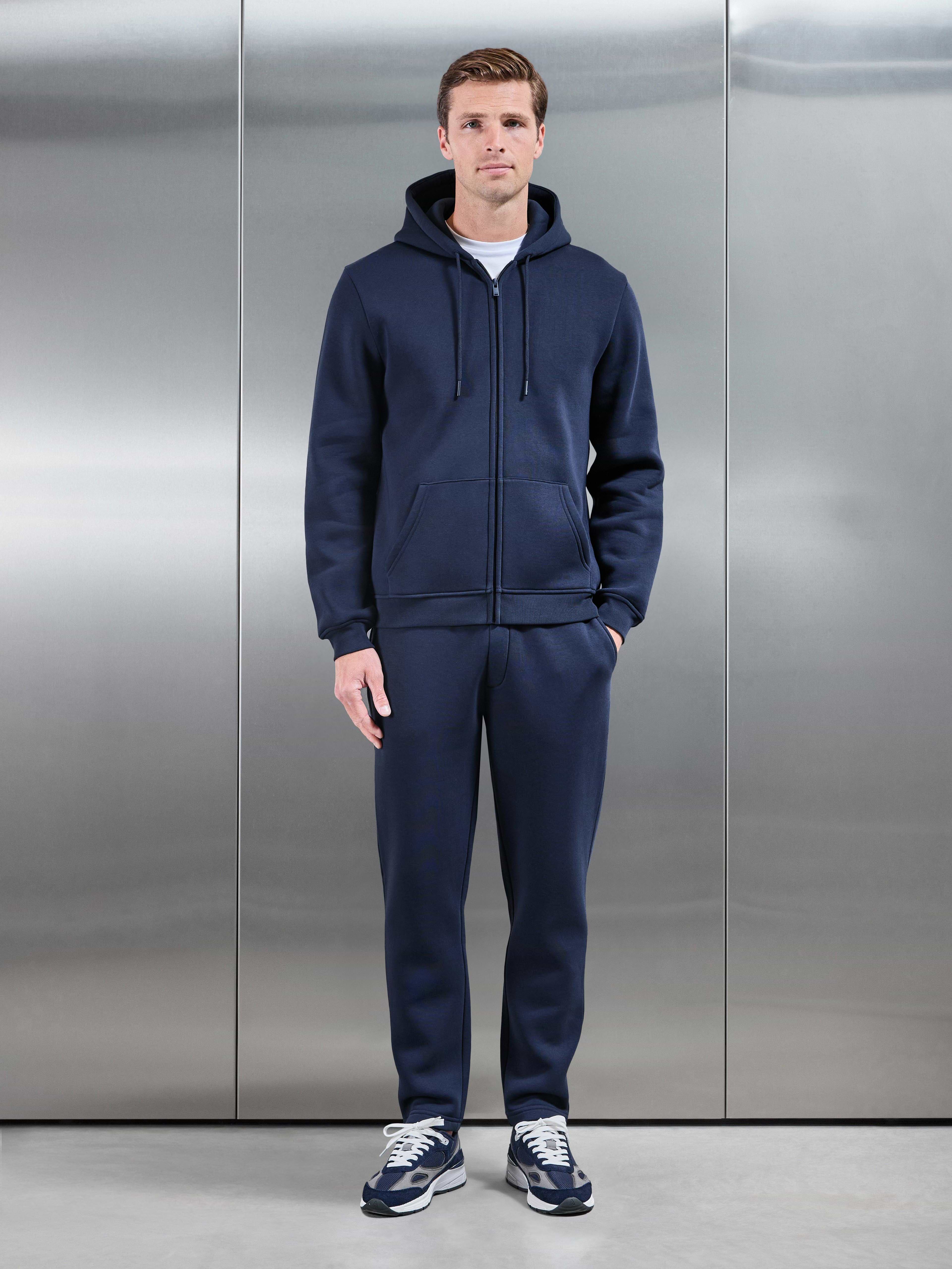 Essential Zip Hoodie in Navy