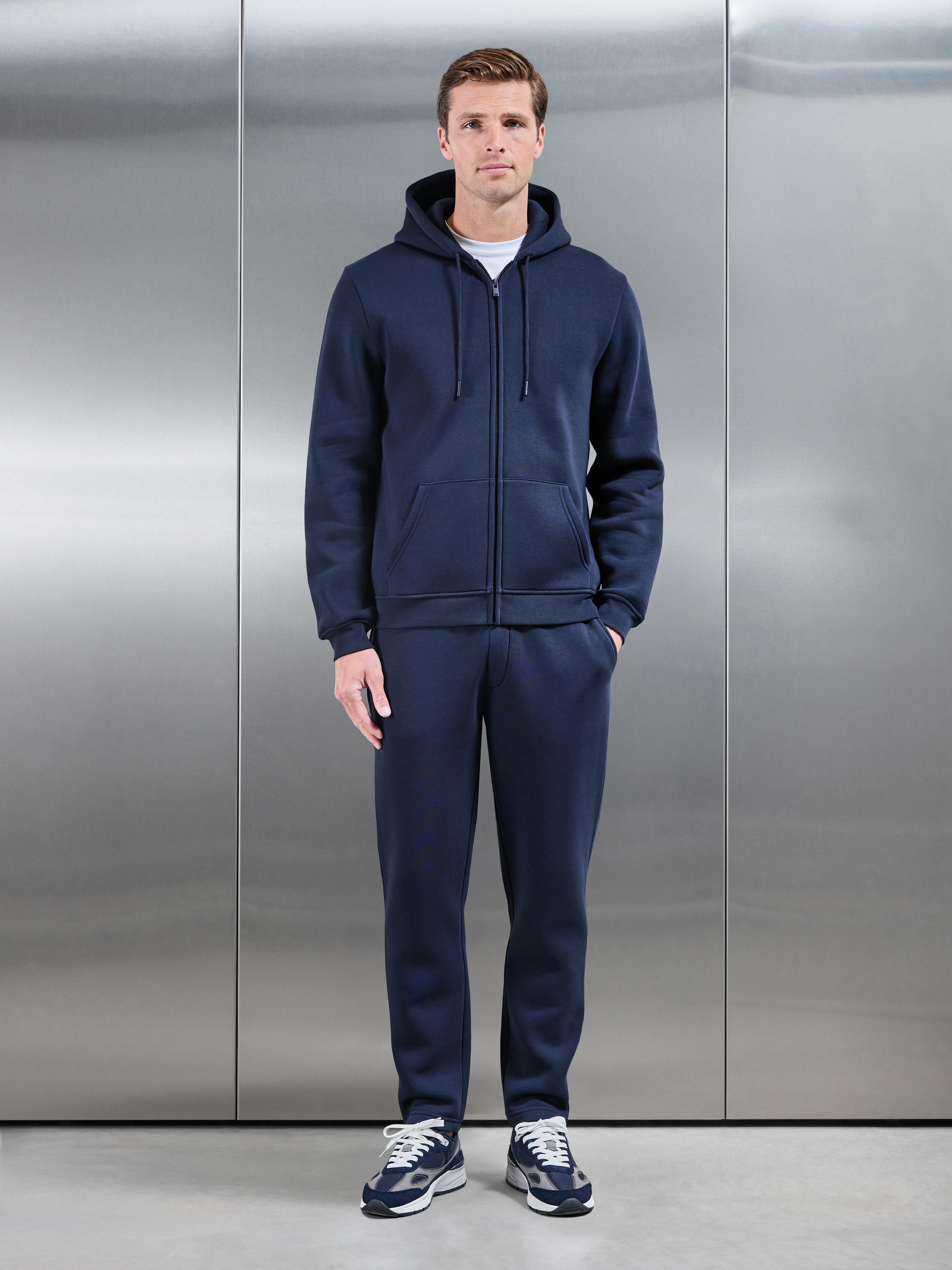 Essential Zip Hoodie in Navy