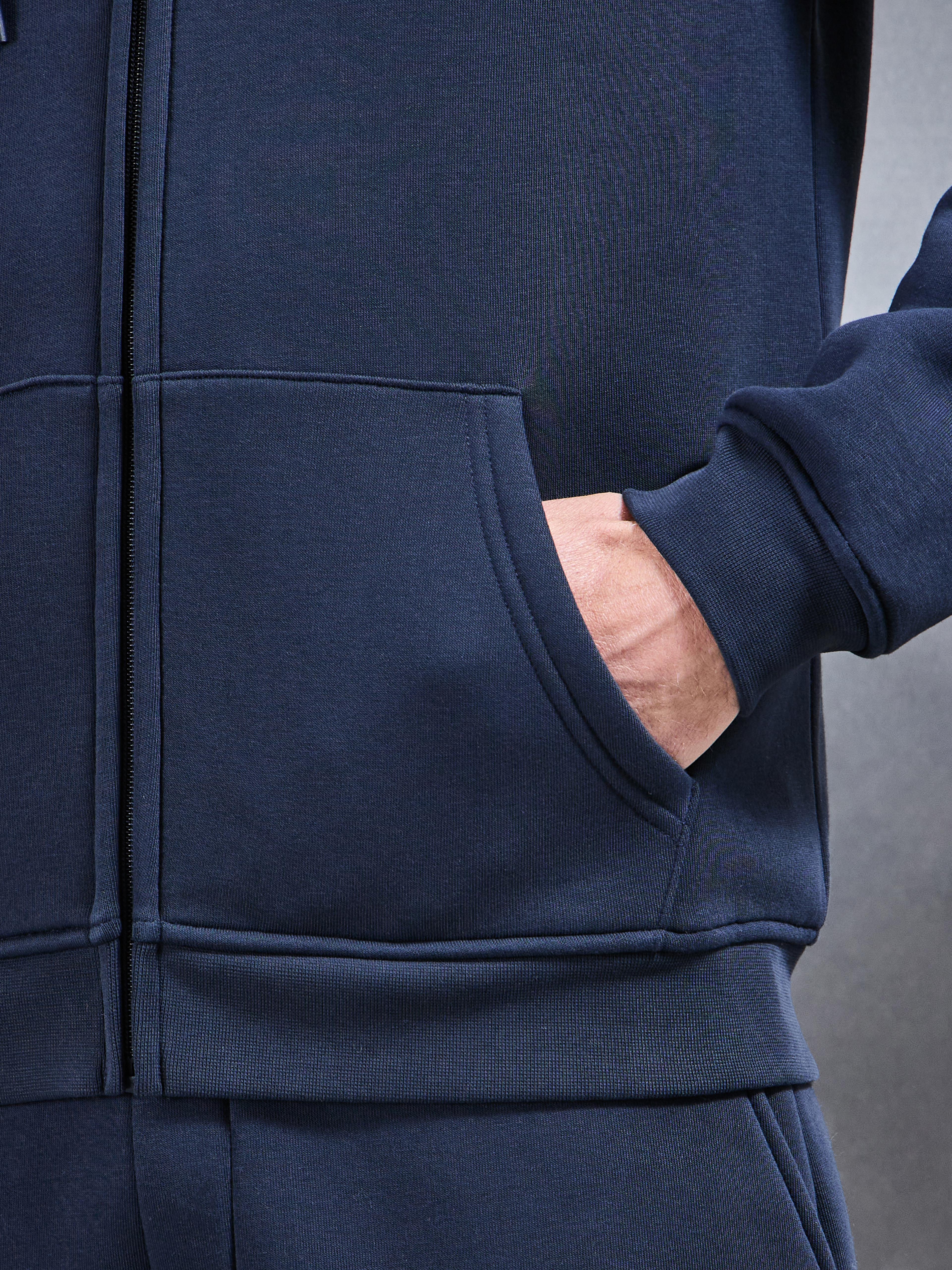 Essential Zip Hoodie in Navy