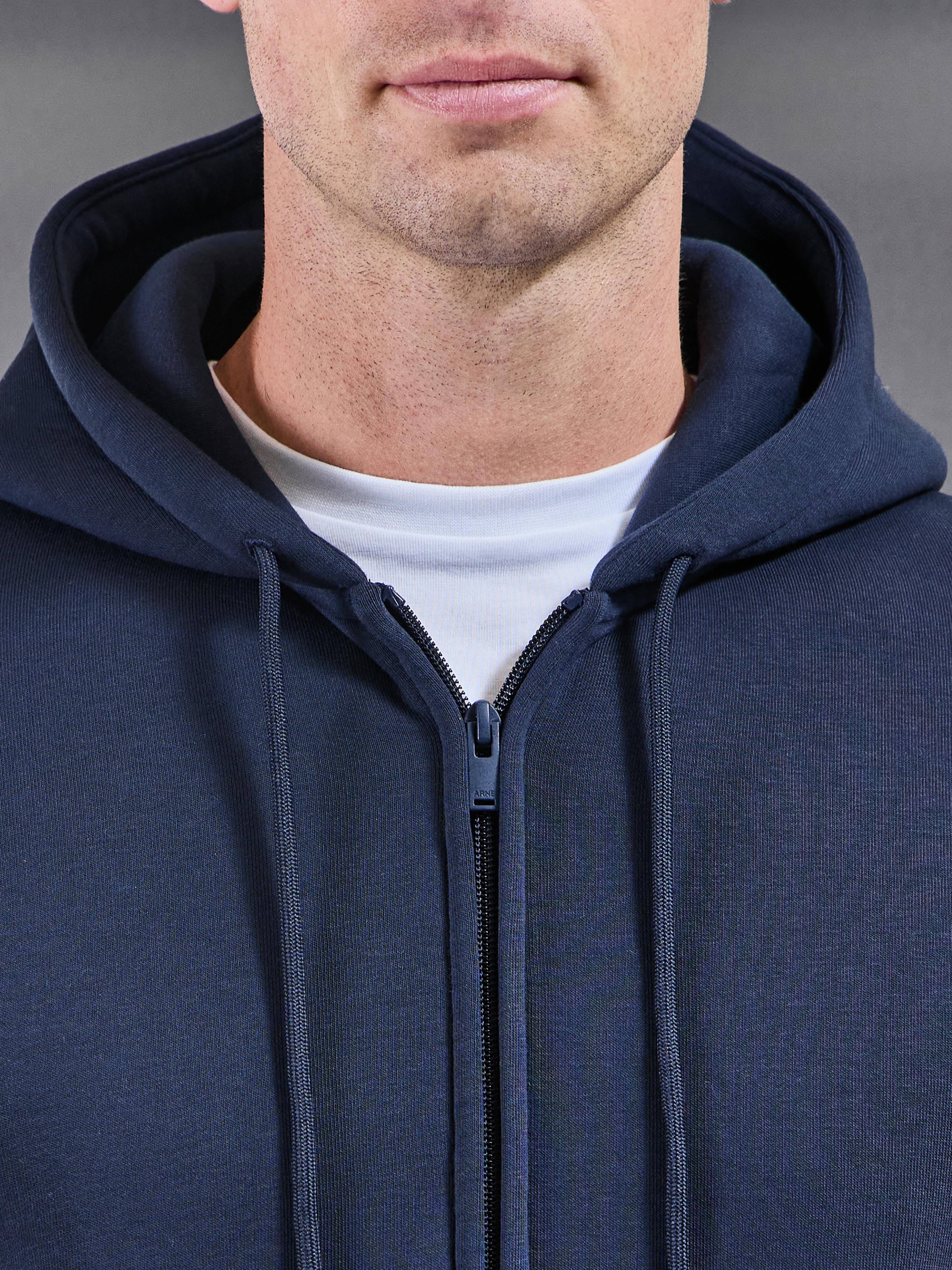 Essential Zip Hoodie in Navy