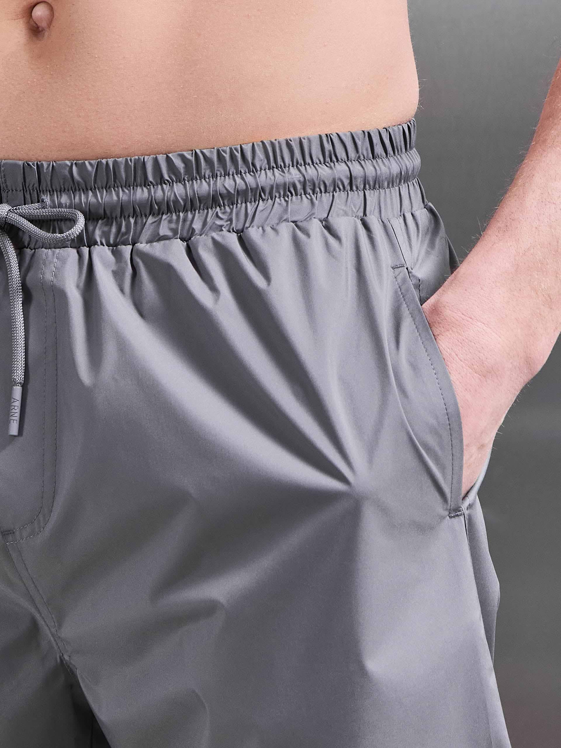 Essential Drawstring Shell Swim Short in Grey