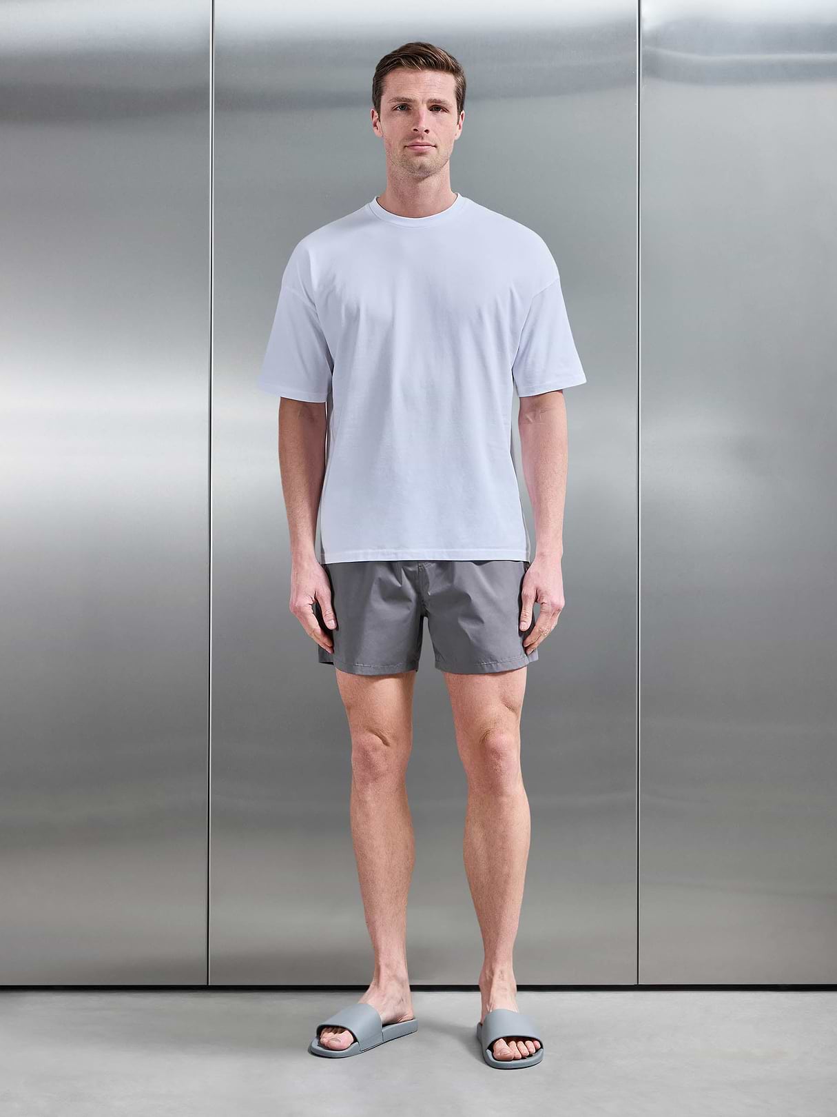 Essential Drawstring Shell Swim Short in Grey | ARNE US