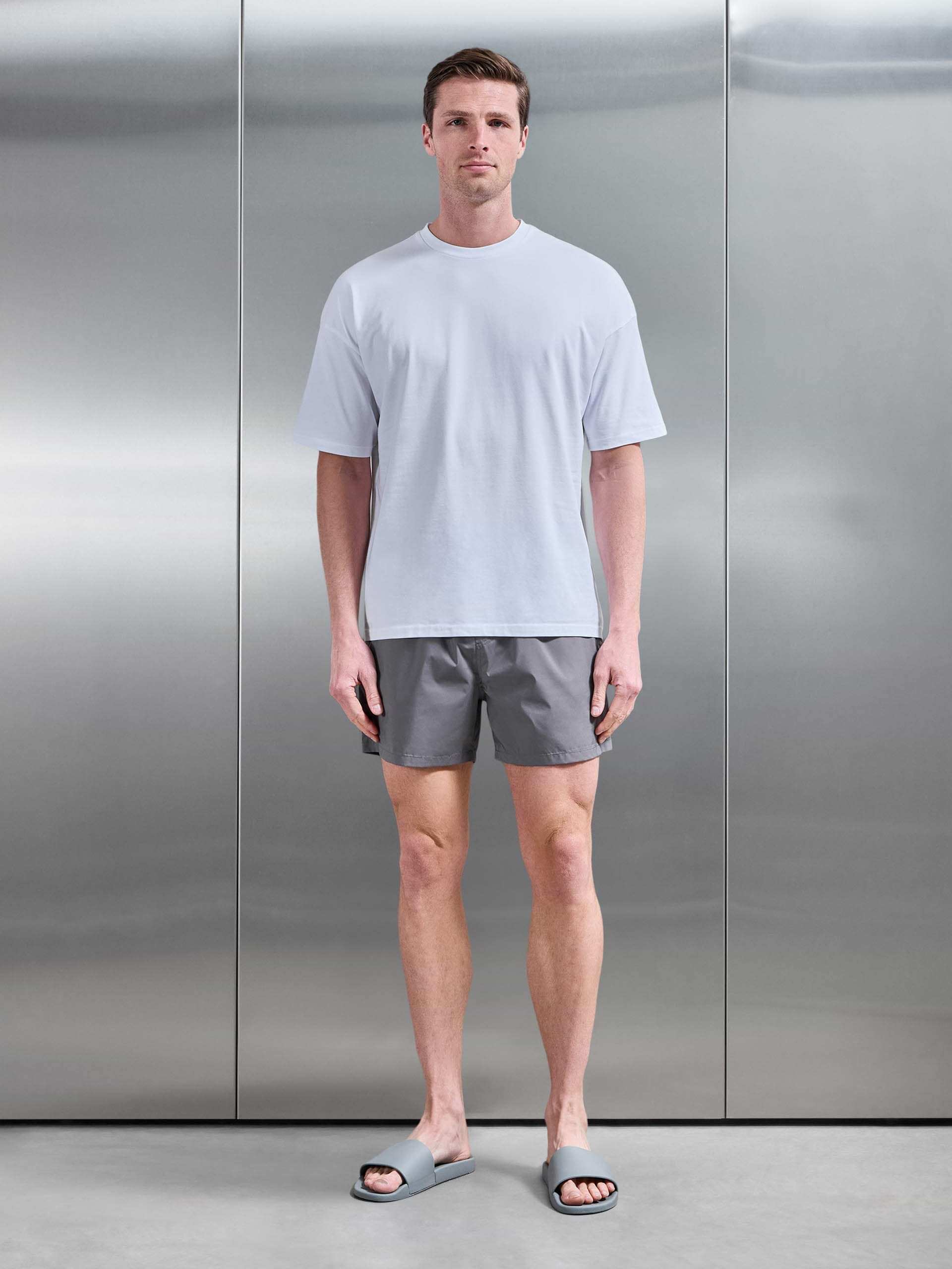 Essential Drawstring Shell Swim Short in Grey