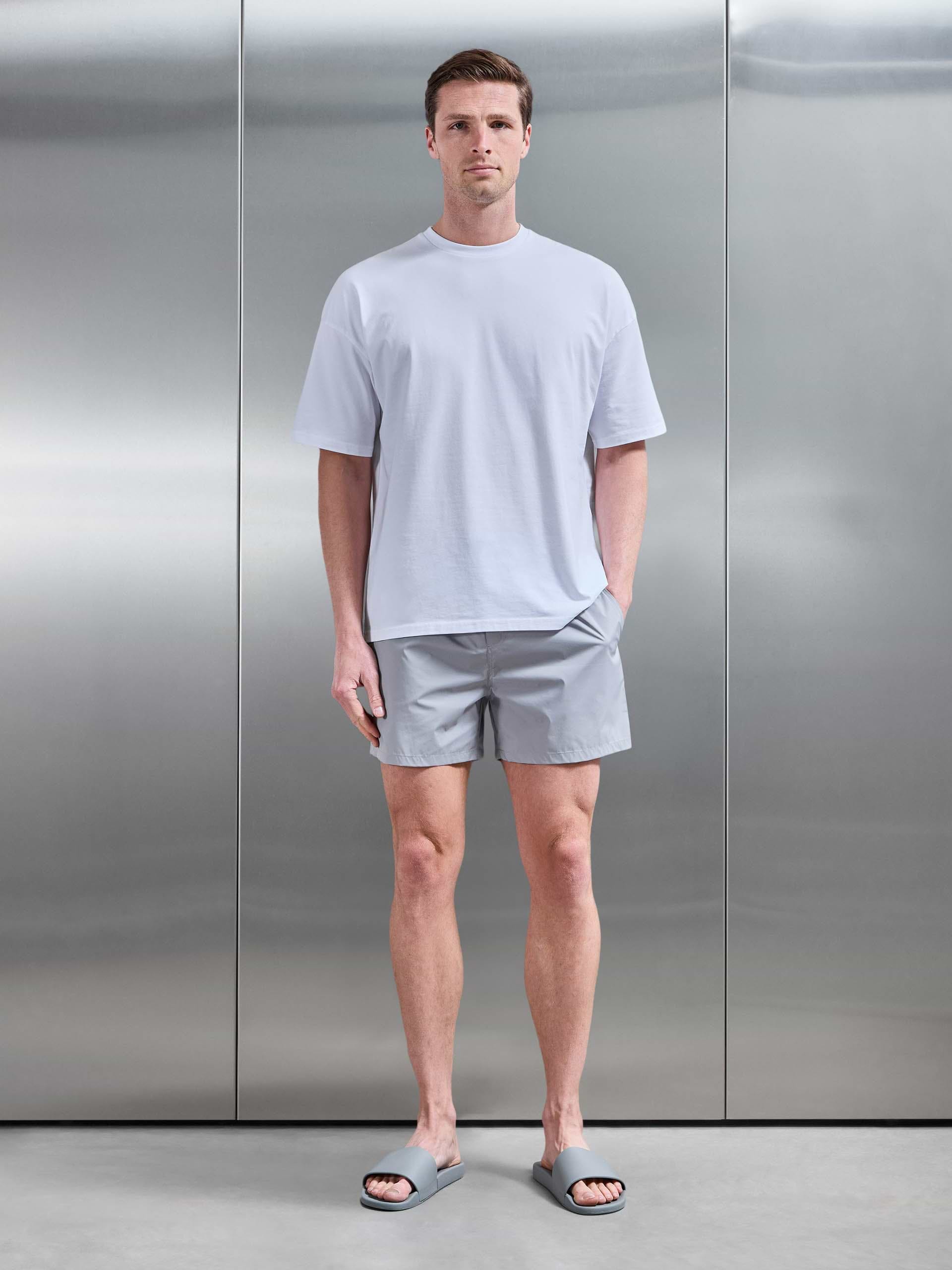 Essential Drawstring Shell Swim Short in Mid Grey