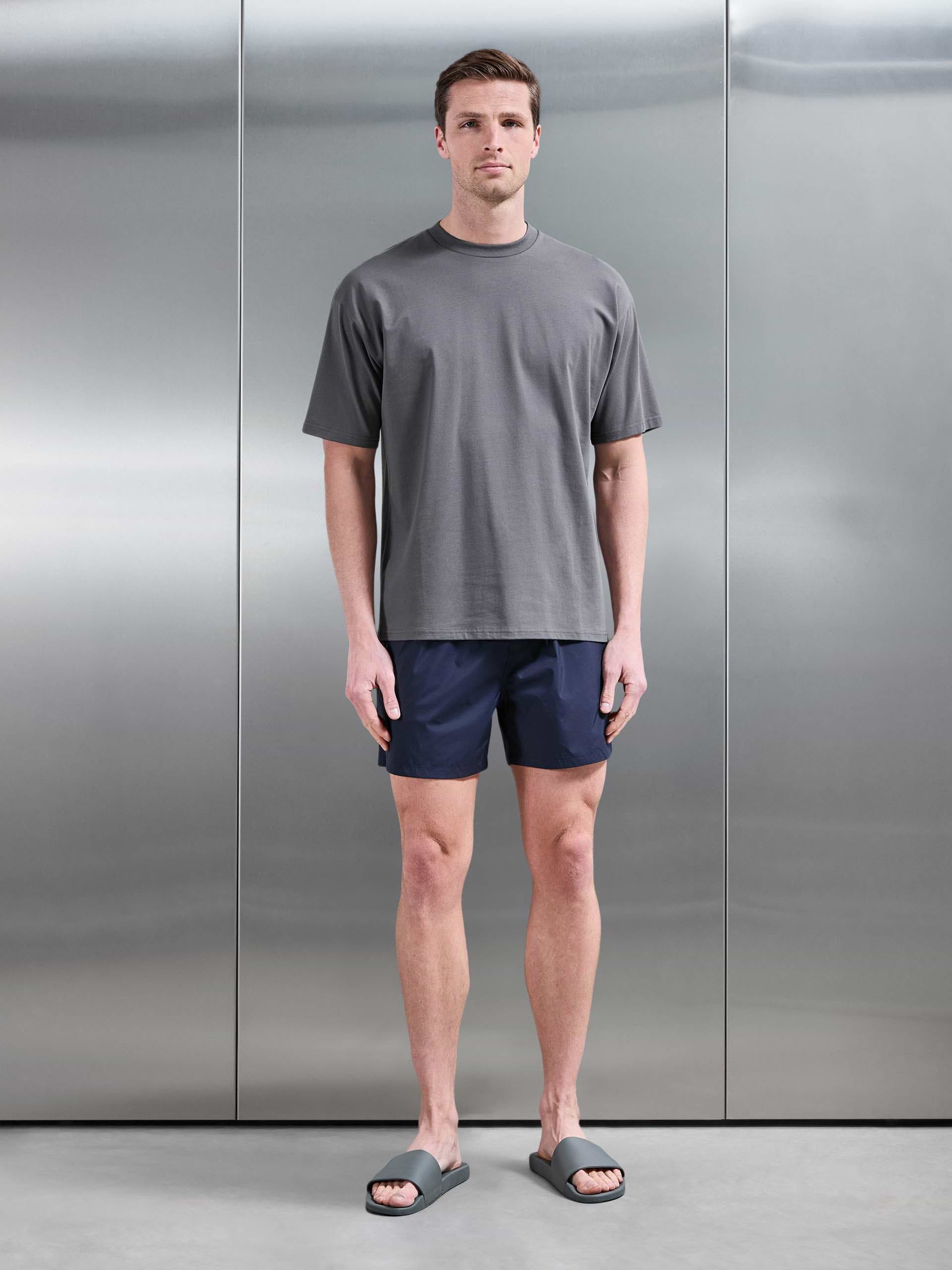 Essential Drawstring Shell Swim Short in Navy