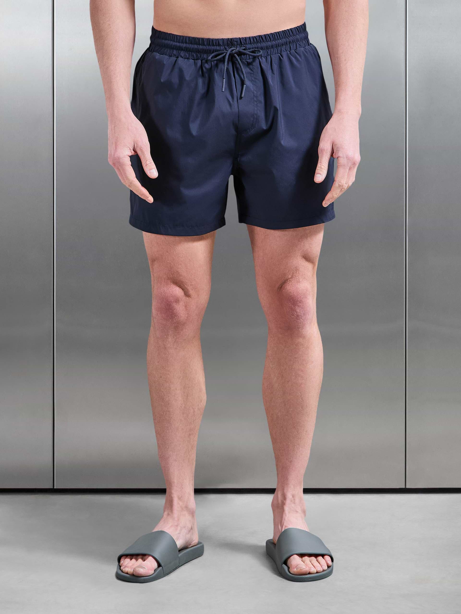 Essential Drawstring Shell Swim Short in Navy