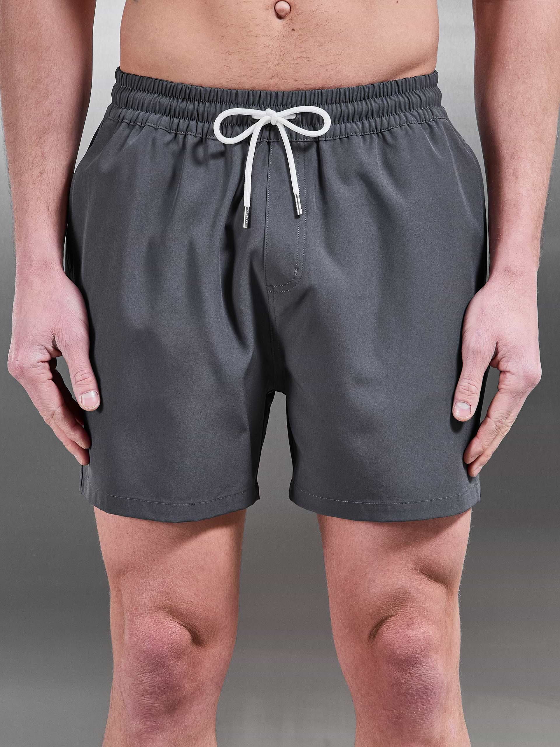 Essential Drawstring Swim Short in Grey