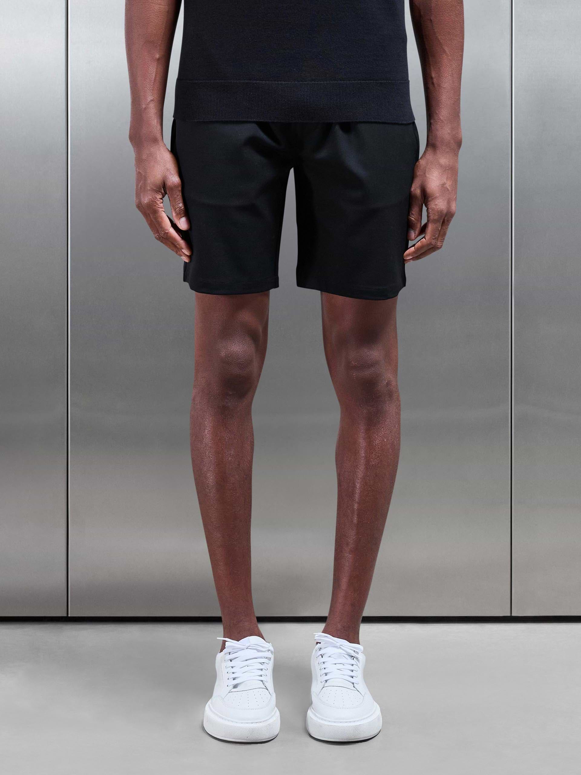 Essential Drawstring Tailored Short in Black