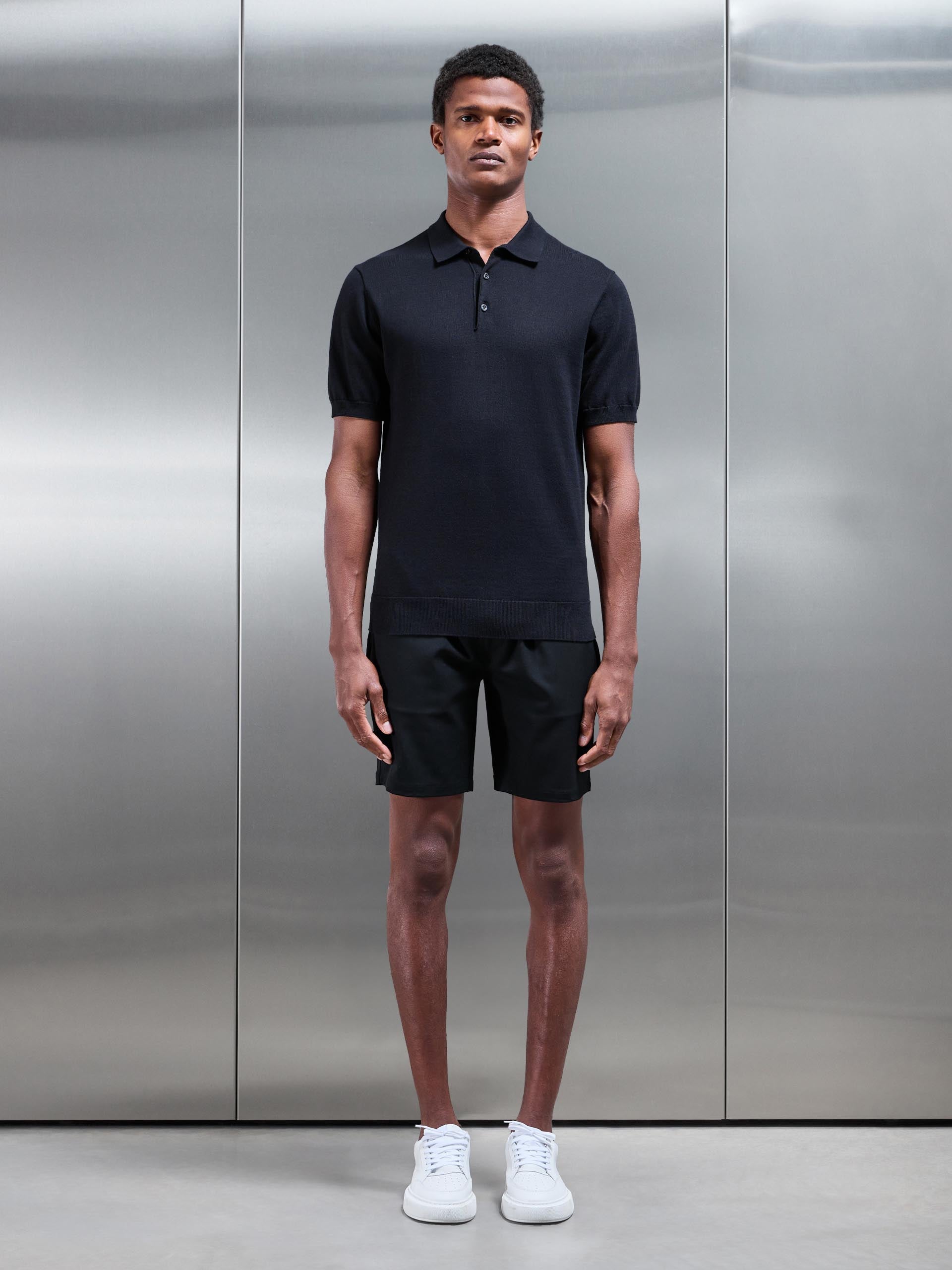Essential Drawstring Tailored Short in Black
