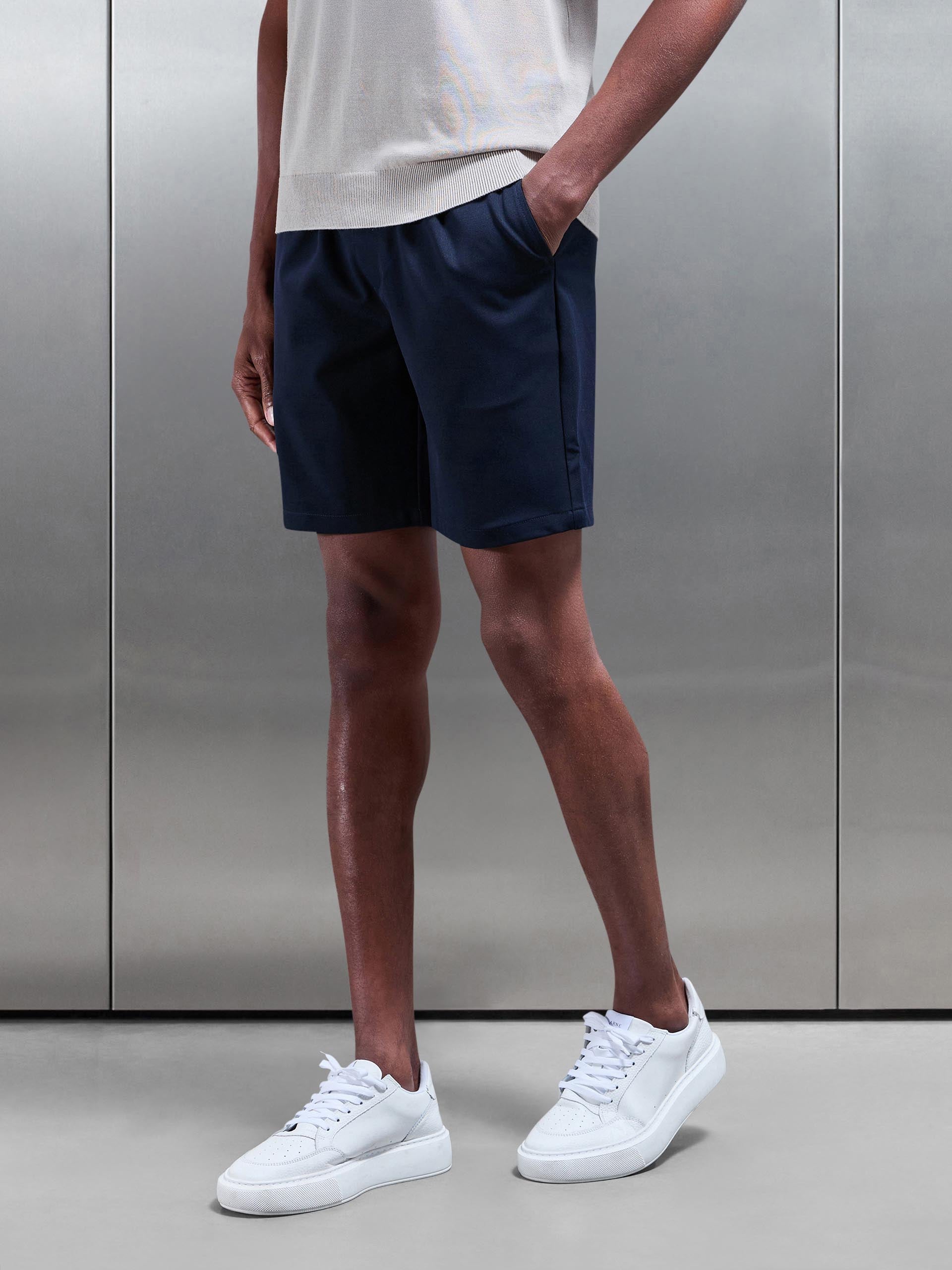 Essential Drawstring Tailored Short in Navy
